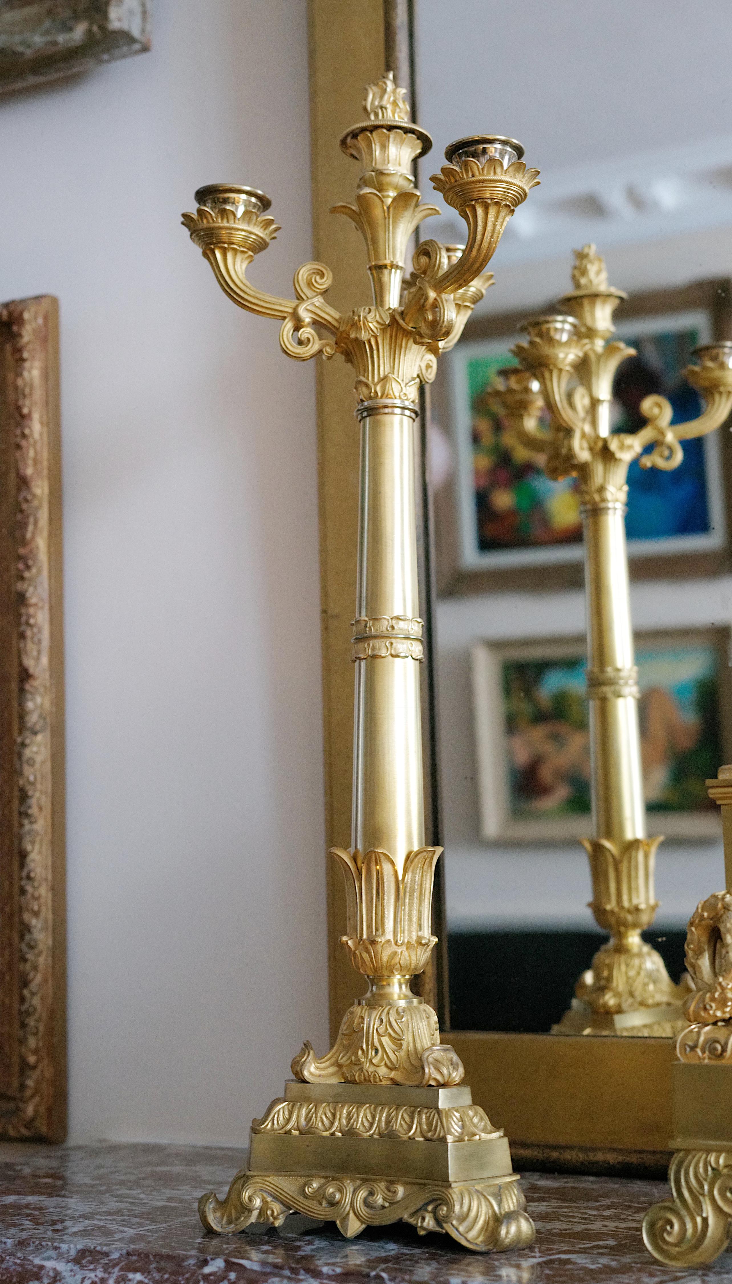 French Restoration Mantel Clock set, 1820-1830s For Sale 7