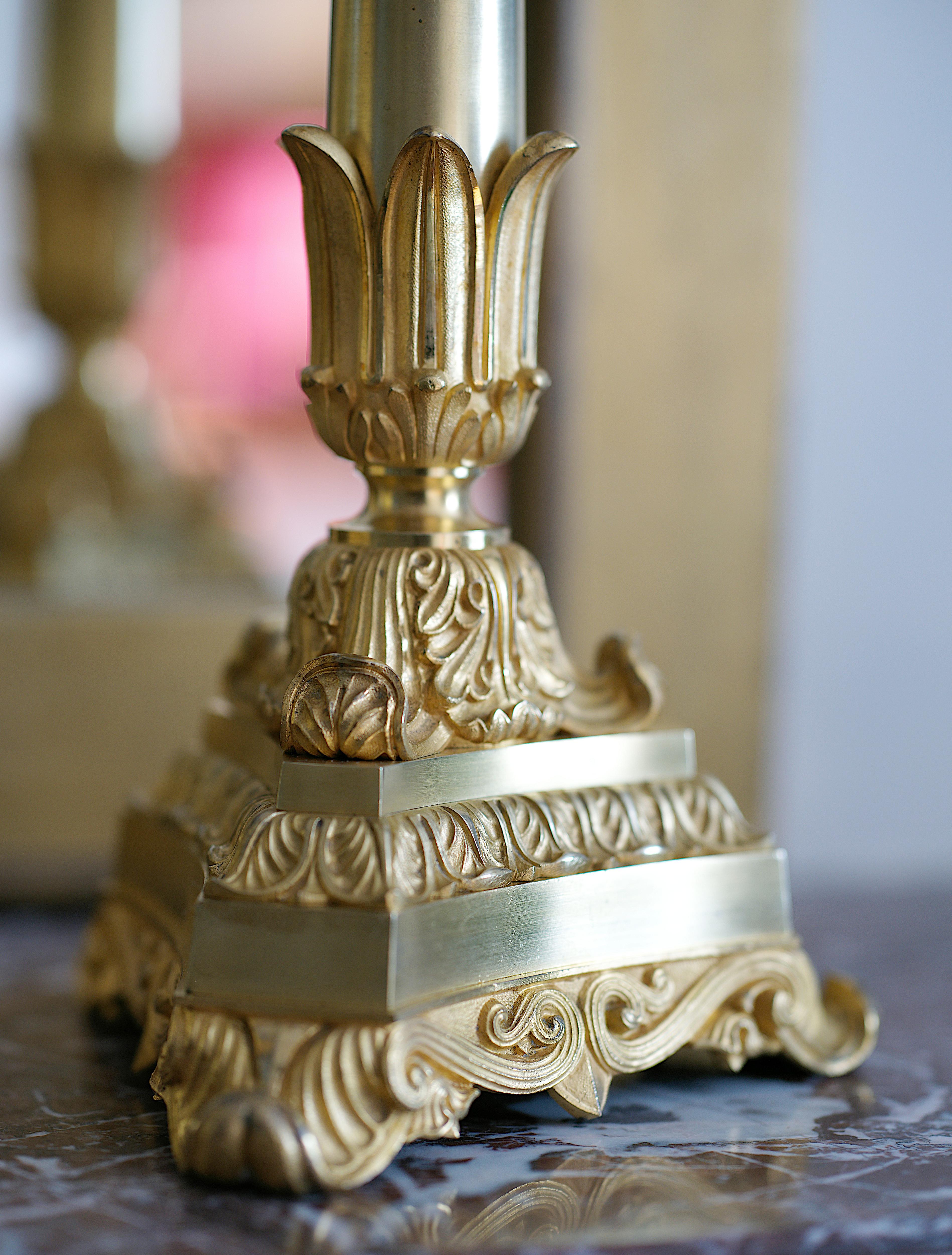 French Restoration Mantel Clock set, 1820-1830s For Sale 9