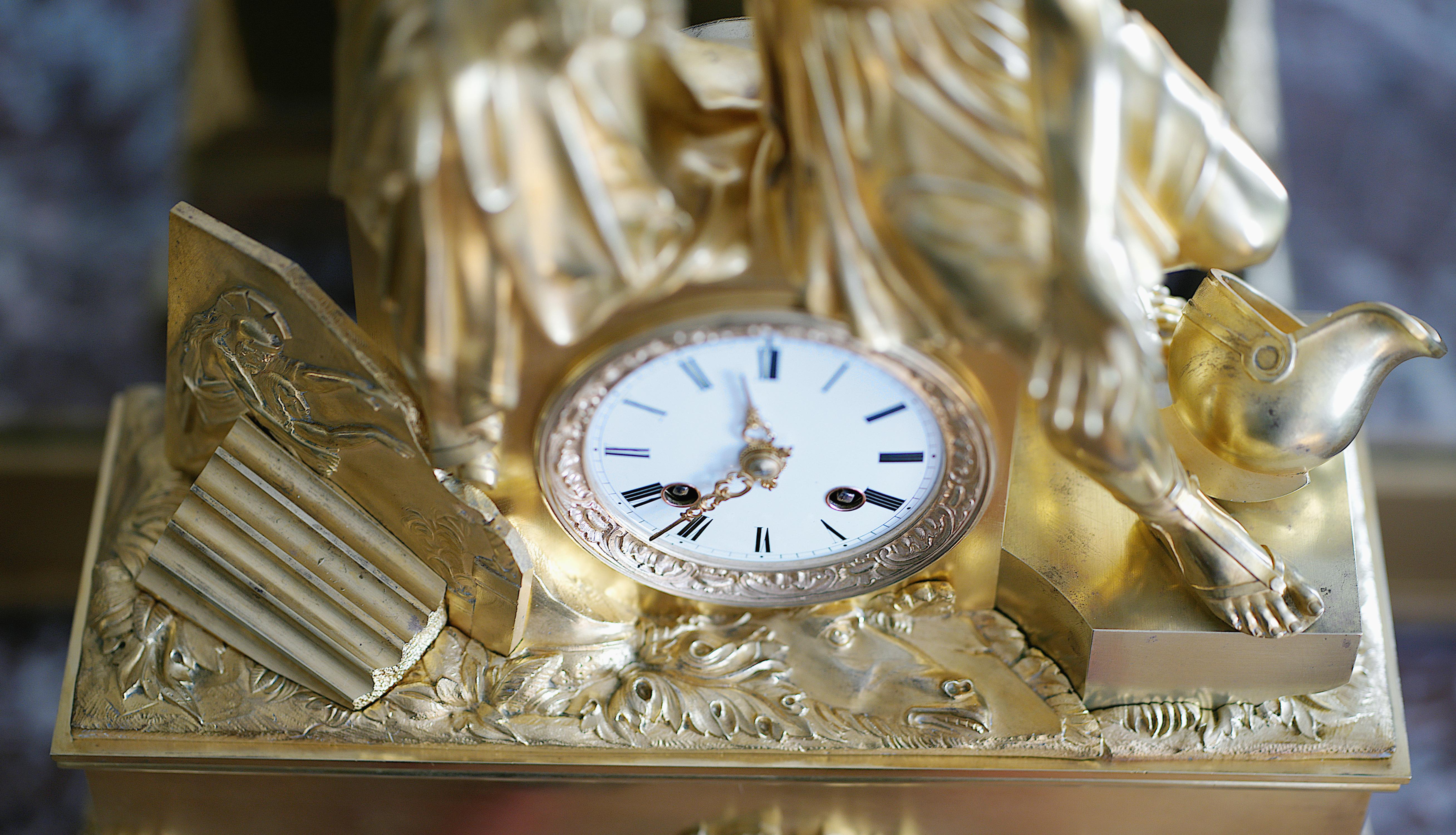 French Restoration Mantel Clock set, 1820-1830s For Sale 13
