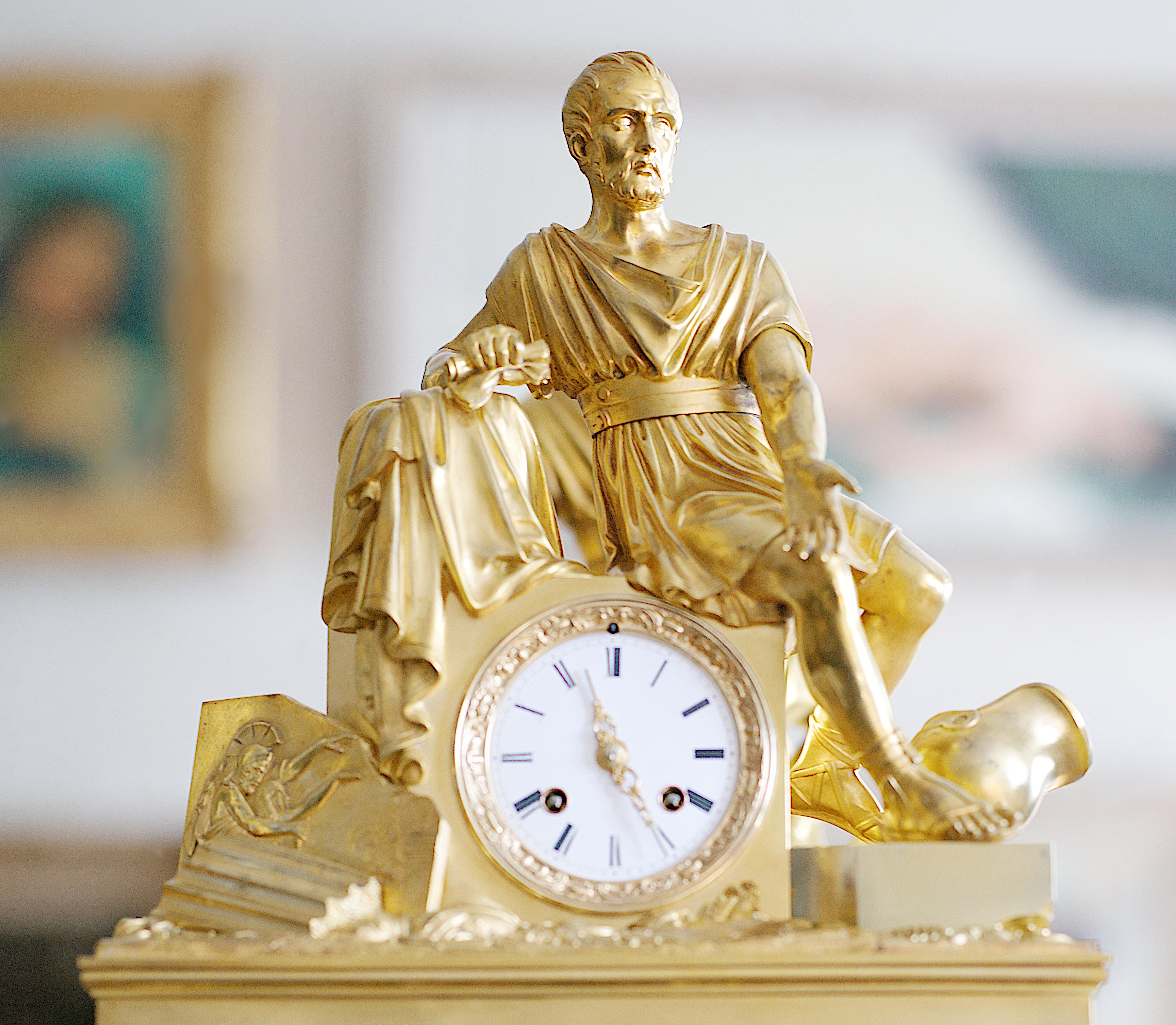 Mid-19th Century French Restoration Mantel Clock set, 1820-1830s For Sale