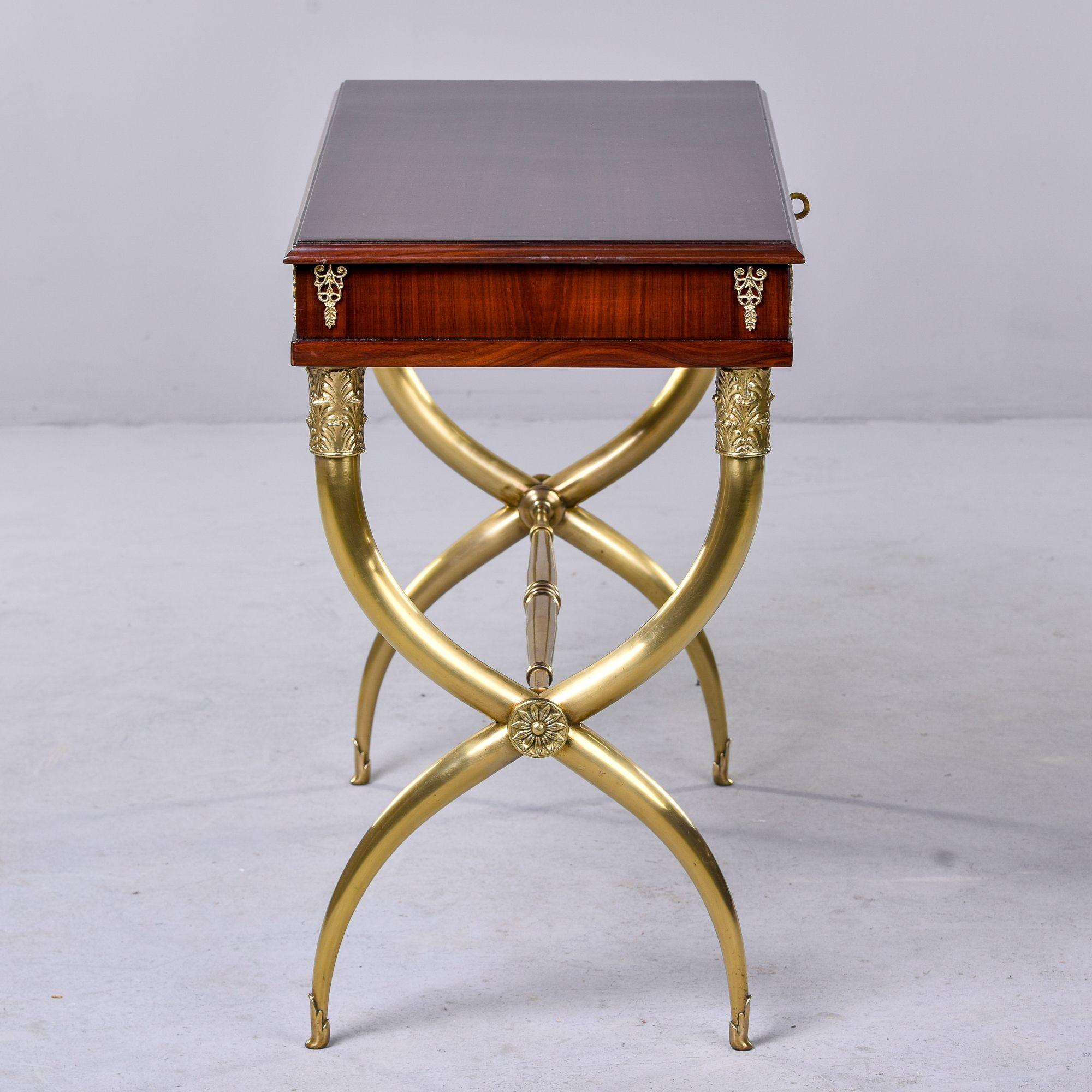 French Restoration Style Desk on Brass Base with Lift Top For Sale 7