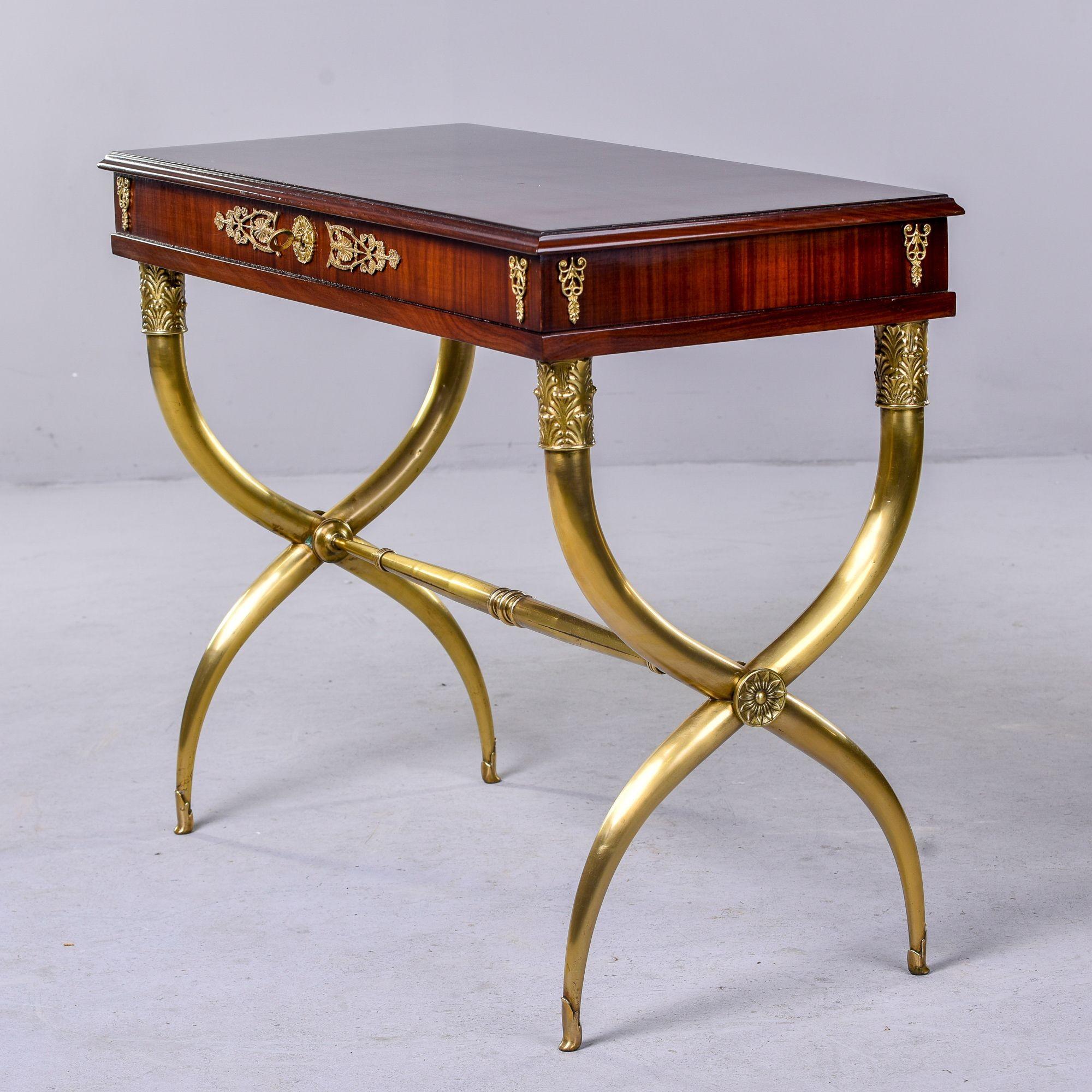 French Restoration Style Desk on Brass Base with Lift Top For Sale 8