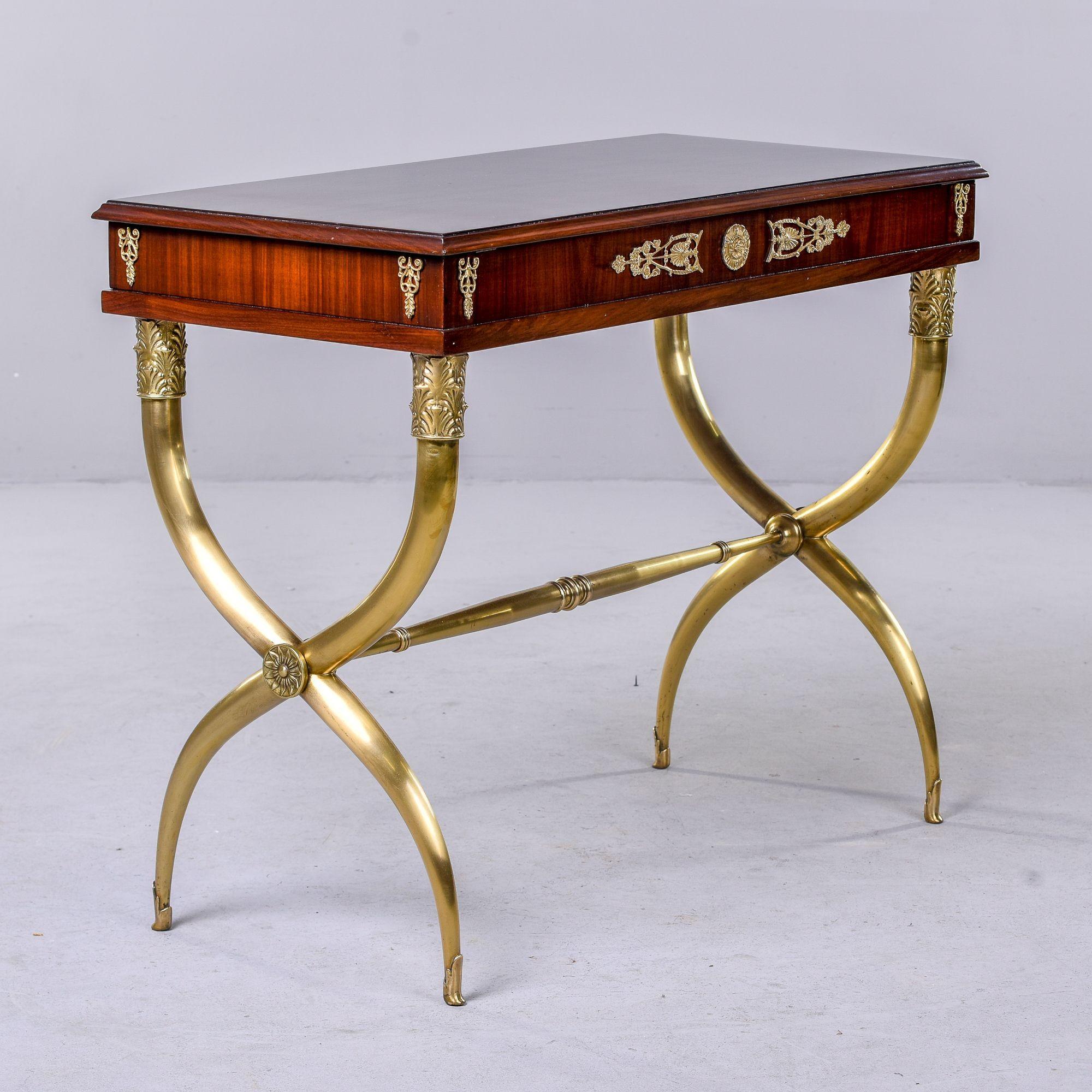 20th Century French Restoration Style Desk on Brass Base with Lift Top For Sale