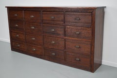 French Restored Oak Hardware Store Apothecary Cabinet, 1920/1930s