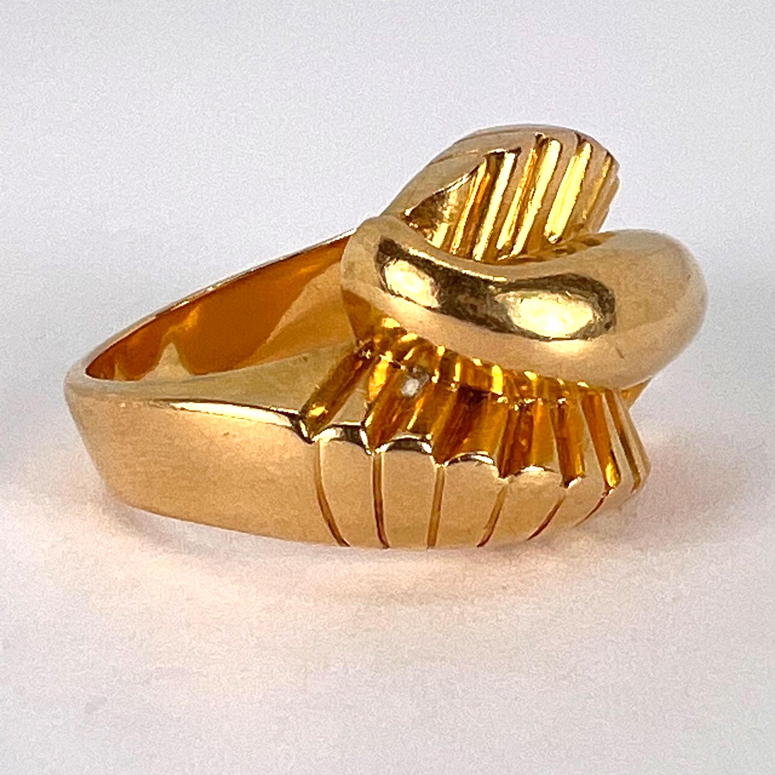 French Retro 18K Yellow Gold Ring For Sale 1