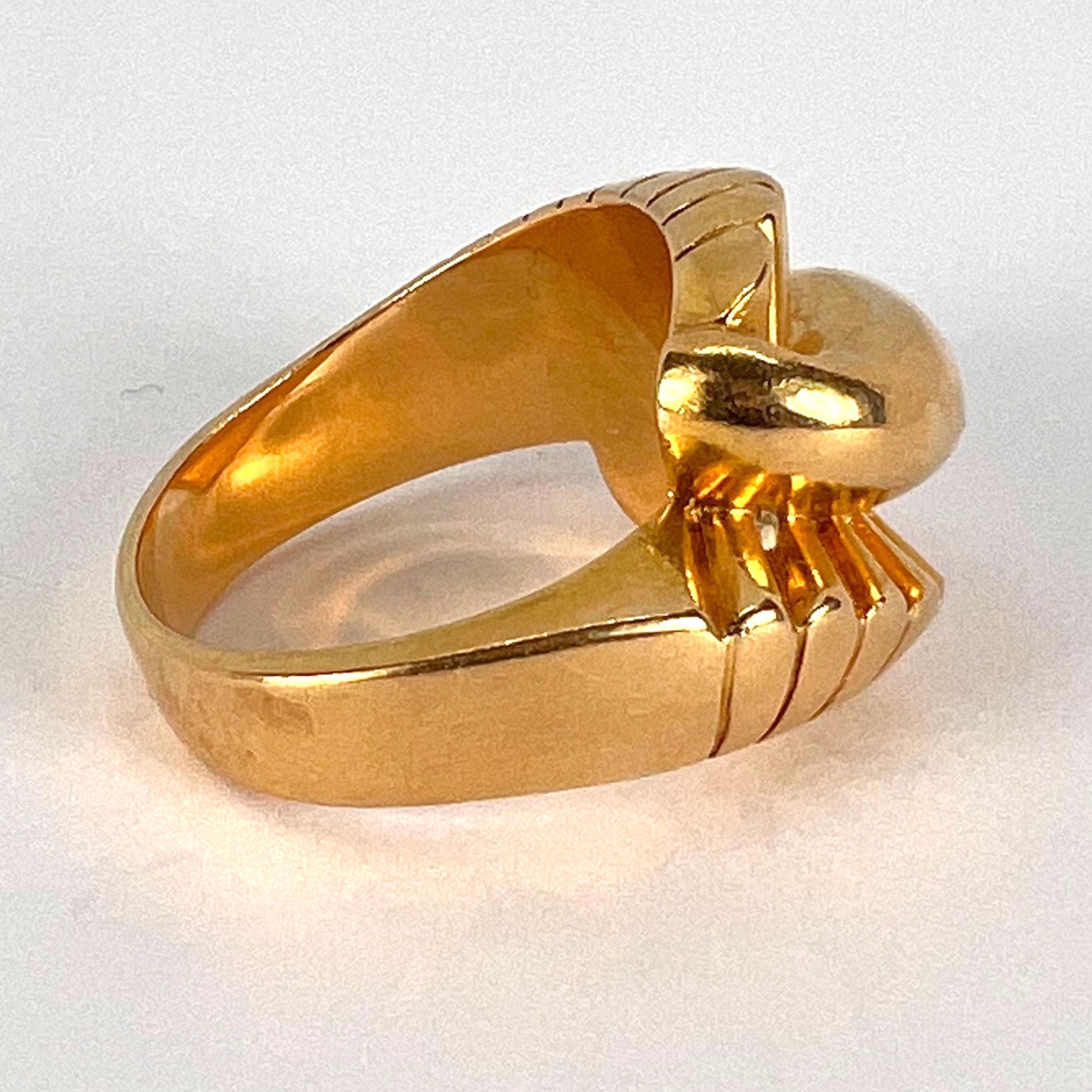 French Retro 18K Yellow Gold Ring For Sale 2