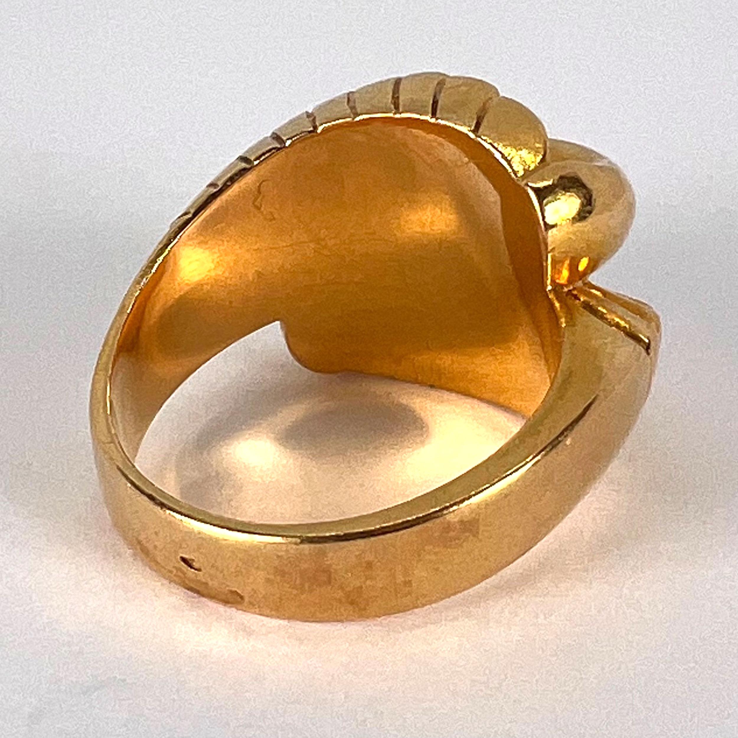 French Retro 18K Yellow Gold Ring For Sale 3
