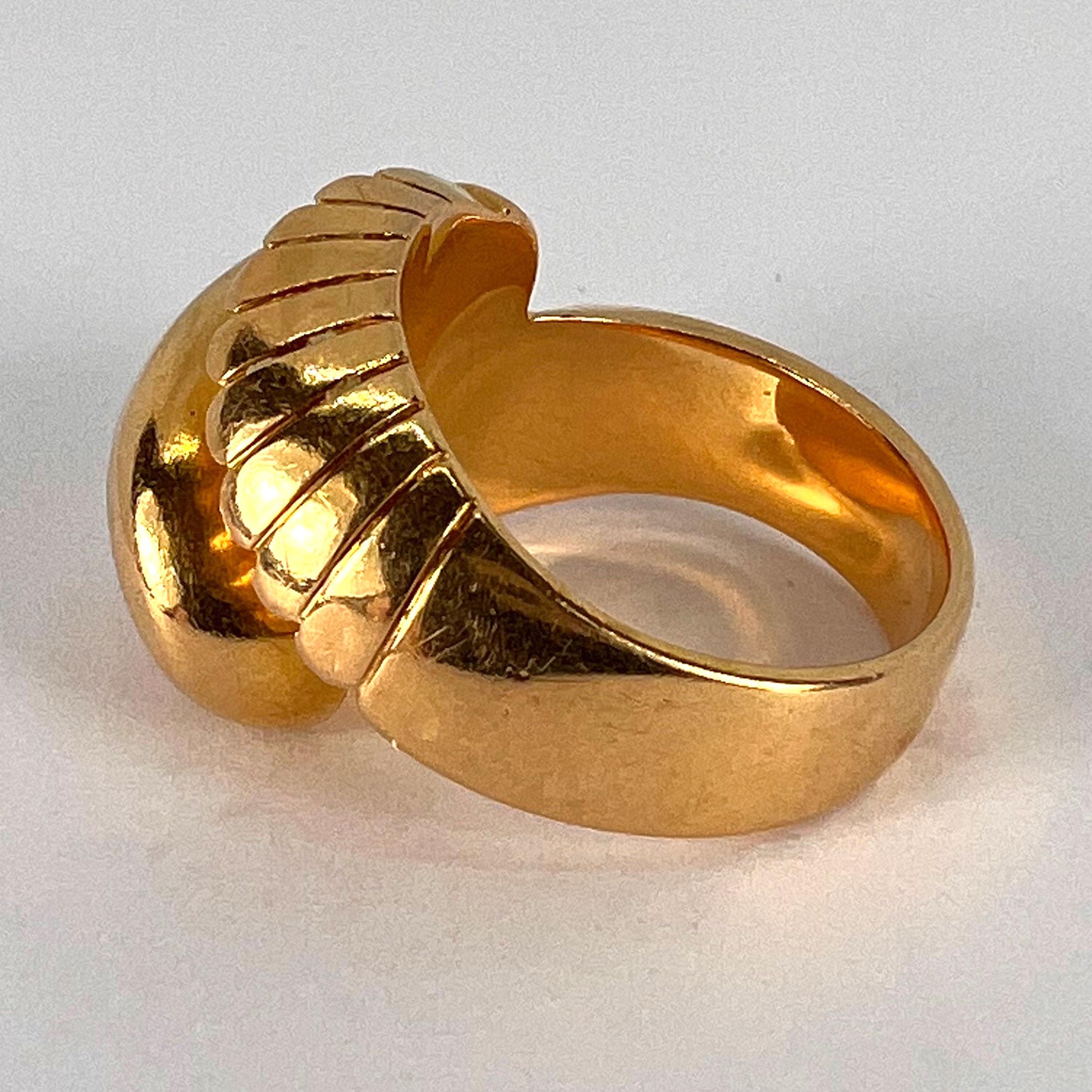 French Retro 18K Yellow Gold Ring For Sale 5