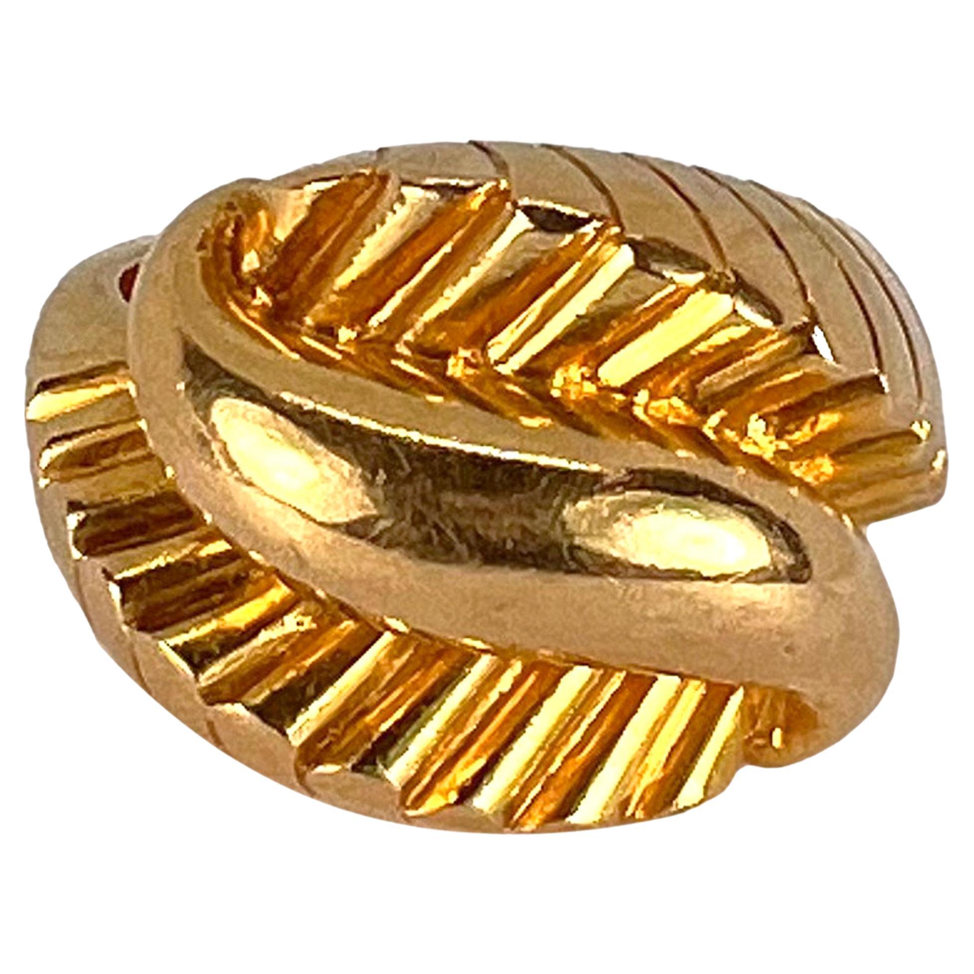 Französischer Retro 18K Gelbgold Ring
