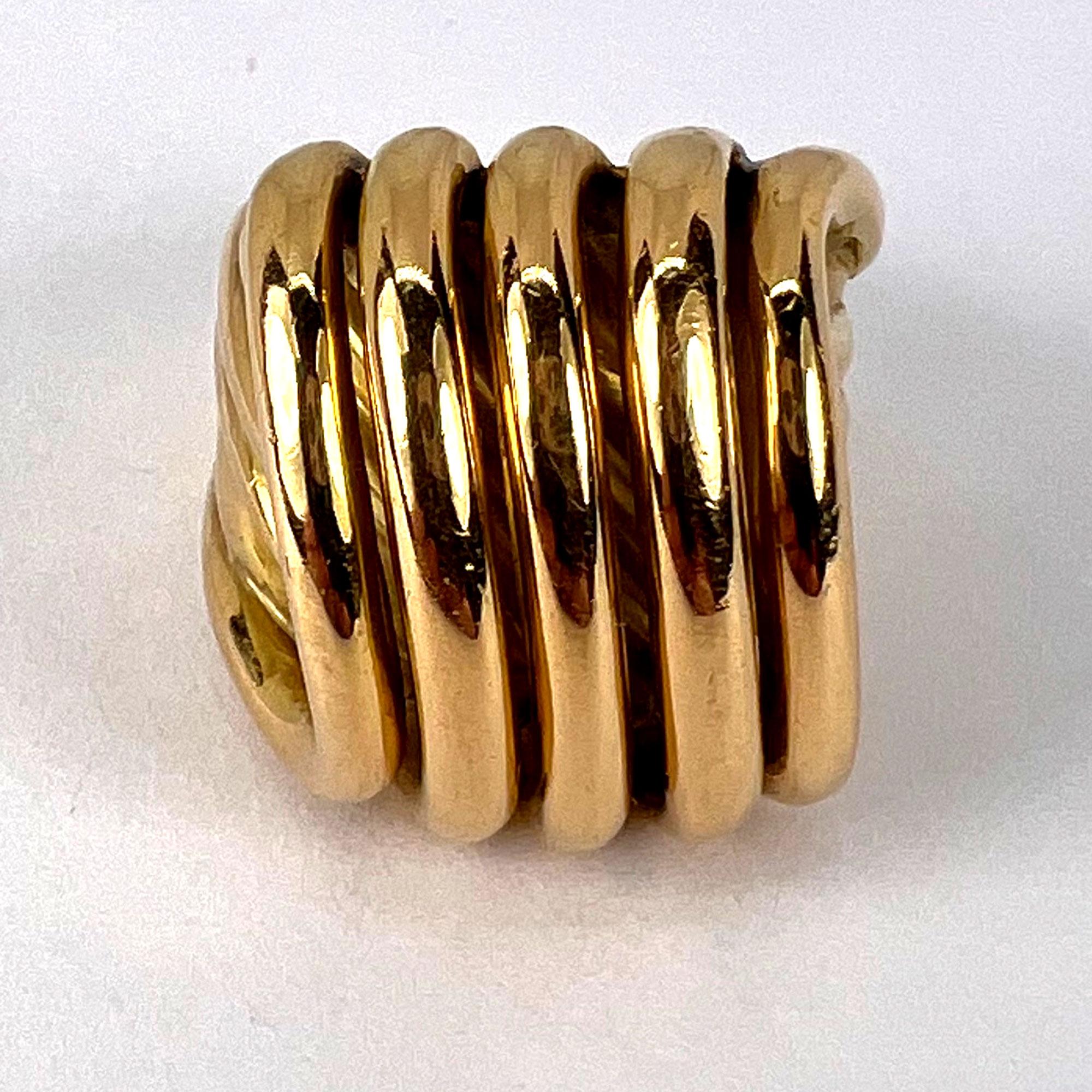 French Retro 18K Yellow Gold ‘Spring’ Ring For Sale 6