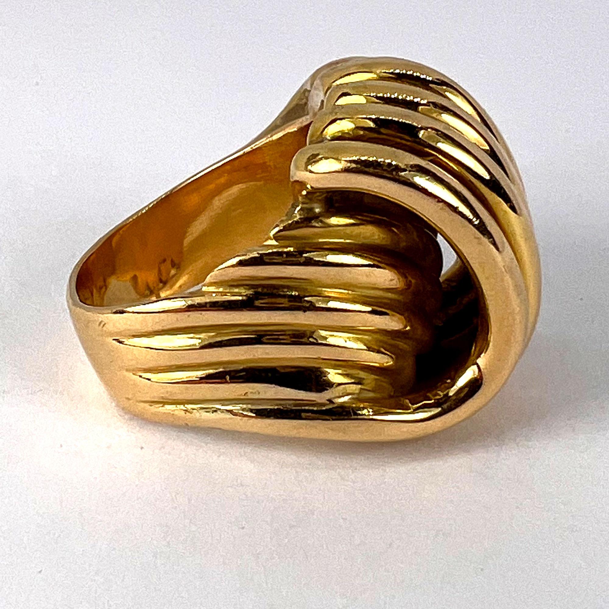 French Retro 18K Yellow Gold ‘Spring’ Ring For Sale 8