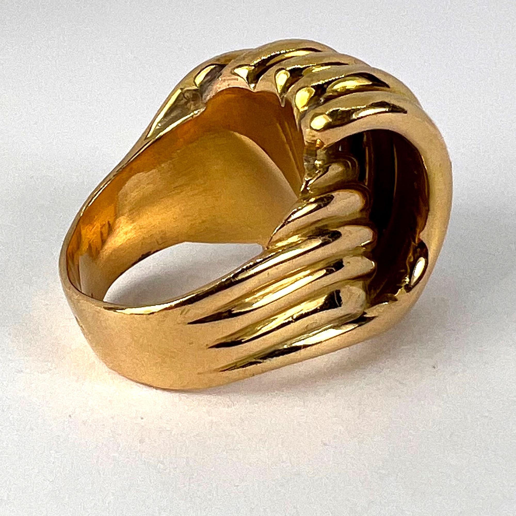 French Retro 18K Yellow Gold ‘Spring’ Ring For Sale 9
