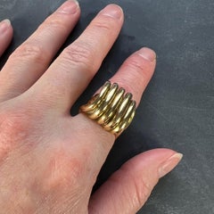 French Retro 18K Yellow Gold ‘Spring’ Ring