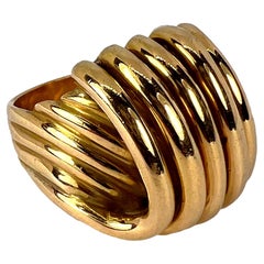 French Retro 18K Yellow Gold ‘Spring’ Ring