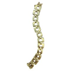 Bracciale francese retrò degli anni '50 in oro giallo 18 carati con marchio di fabbrica A Link