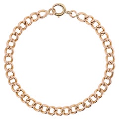 French Retro 1960s 18 Karat Rose Gold Curb Bracelet