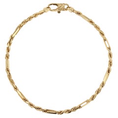 French Retro 1960s 18 Karat Yellow Gold Twisted Filed Bracelet