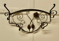 French Retro Chic Iron and Toleware Hat and Coat Rack