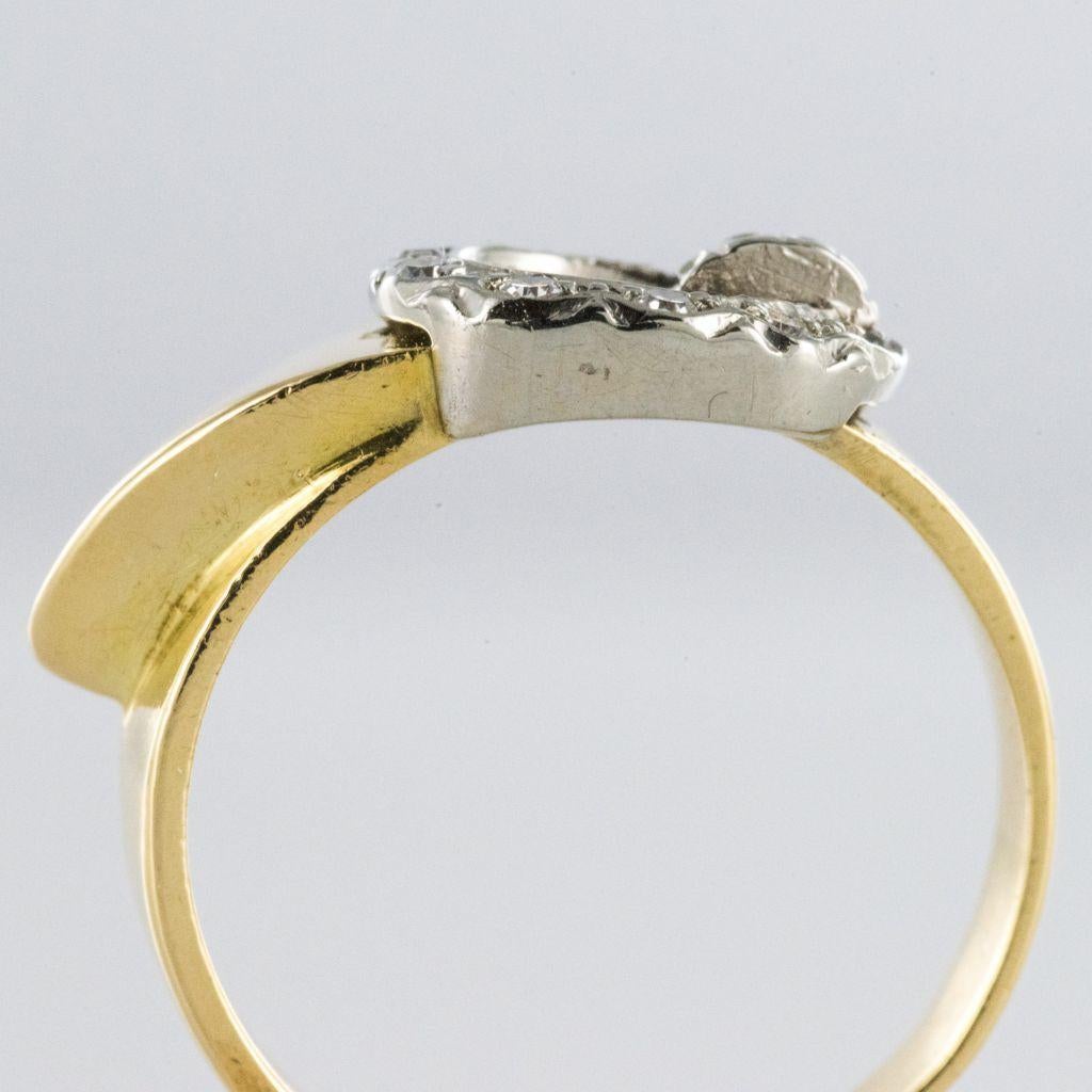 French Retro Diamond 18 Karat Yellow Gold Belt Ring For Sale 6
