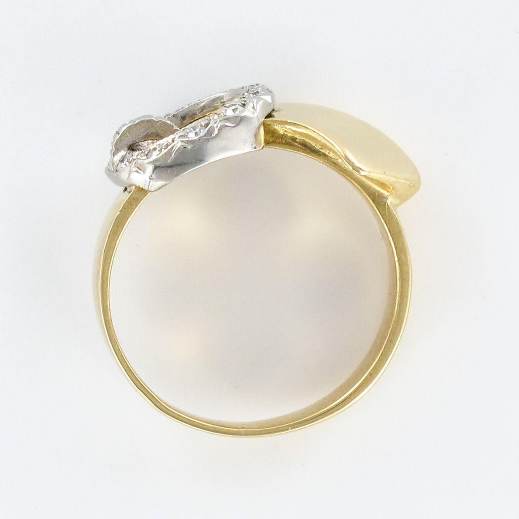 French Retro Diamond 18 Karat Yellow Gold Belt Ring For Sale 10