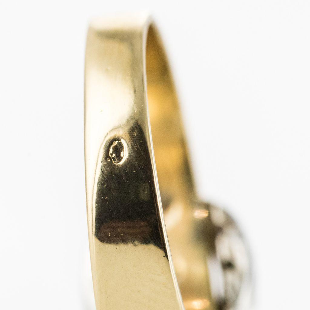 French Retro Diamond 18 Karat Yellow Gold Belt Ring For Sale 11