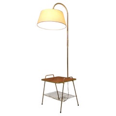 French Retro Floor Lamp, Coffee Table and Magazine Rack