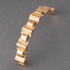 French Retro Gold Tank Bracelet