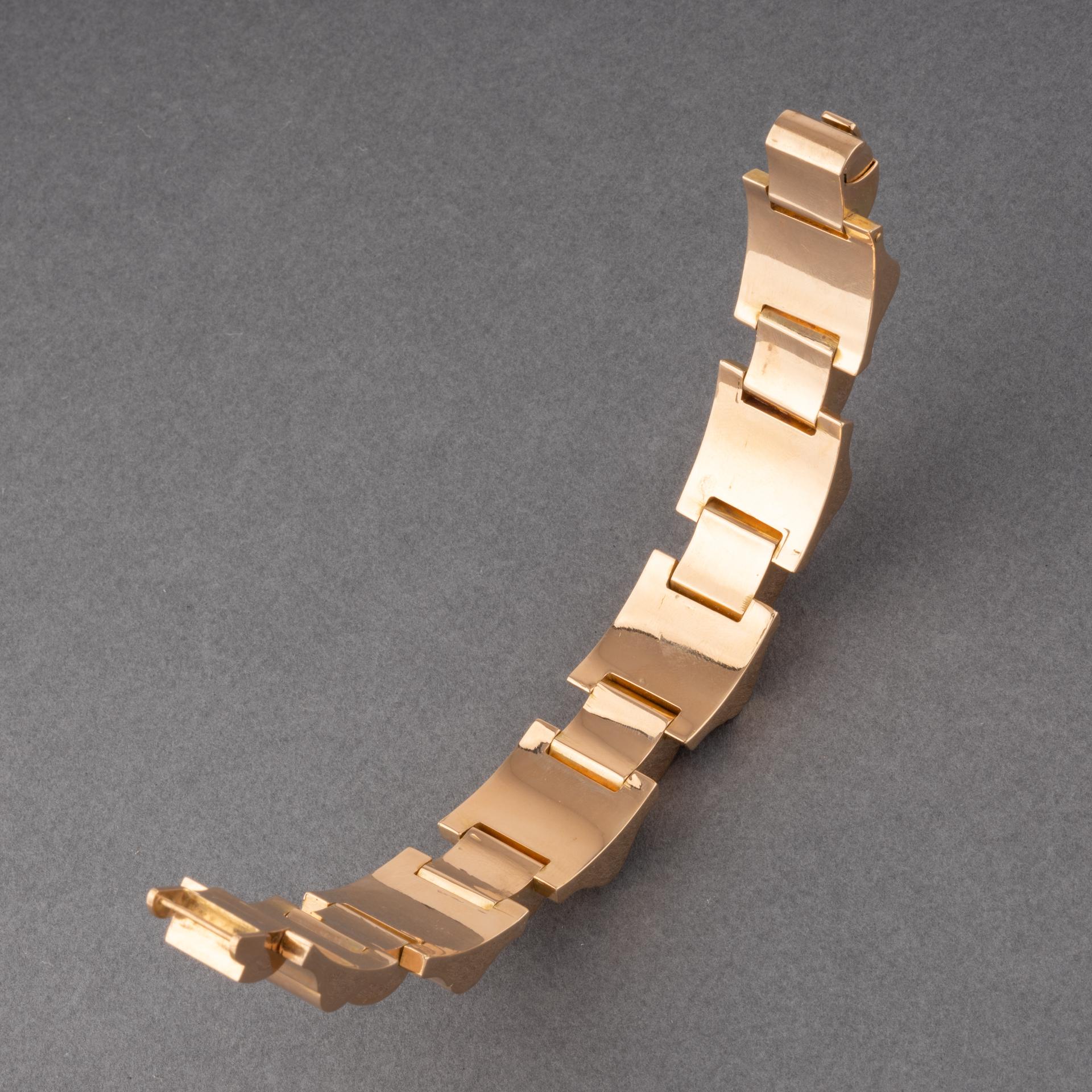 French Retro Gold Tank Bracelet In Good Condition For Sale In Saint-Ouen, FR