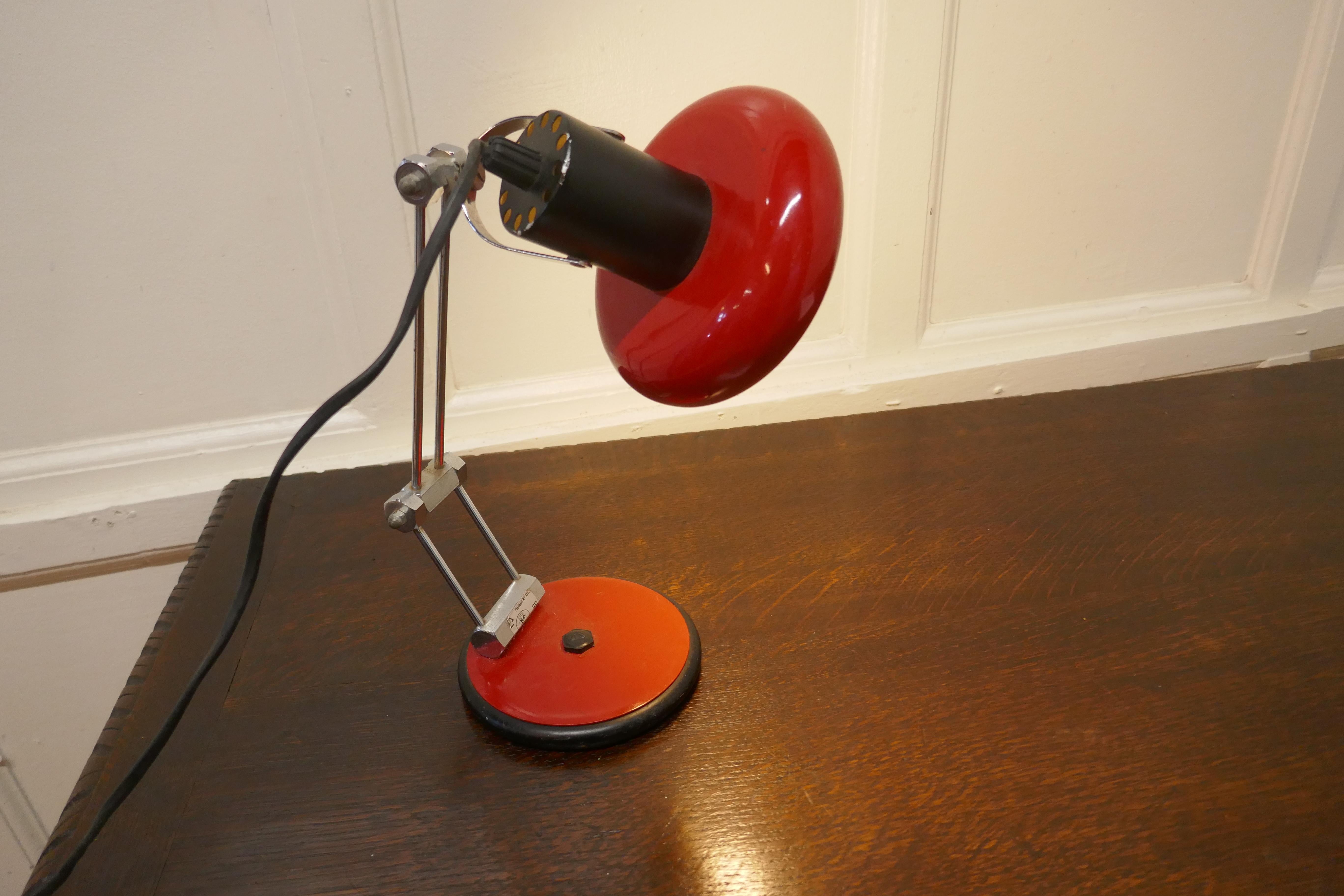 Enamel French Retro Sputnik Angle Table Lamp For Sale