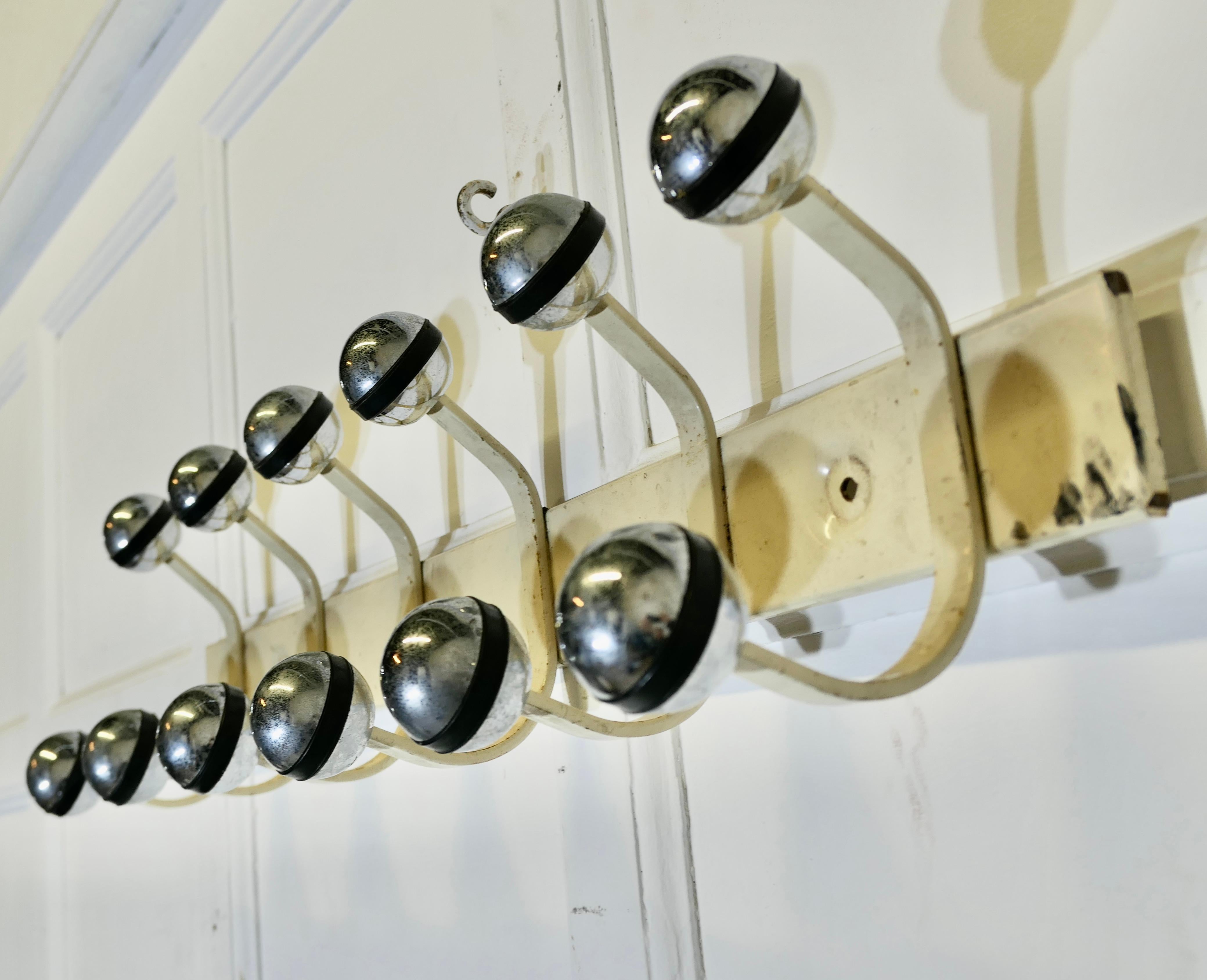 Mid-20th Century French Retro Style “Sputnik” Chrome Coat Rack, Hat and Coat Hooks