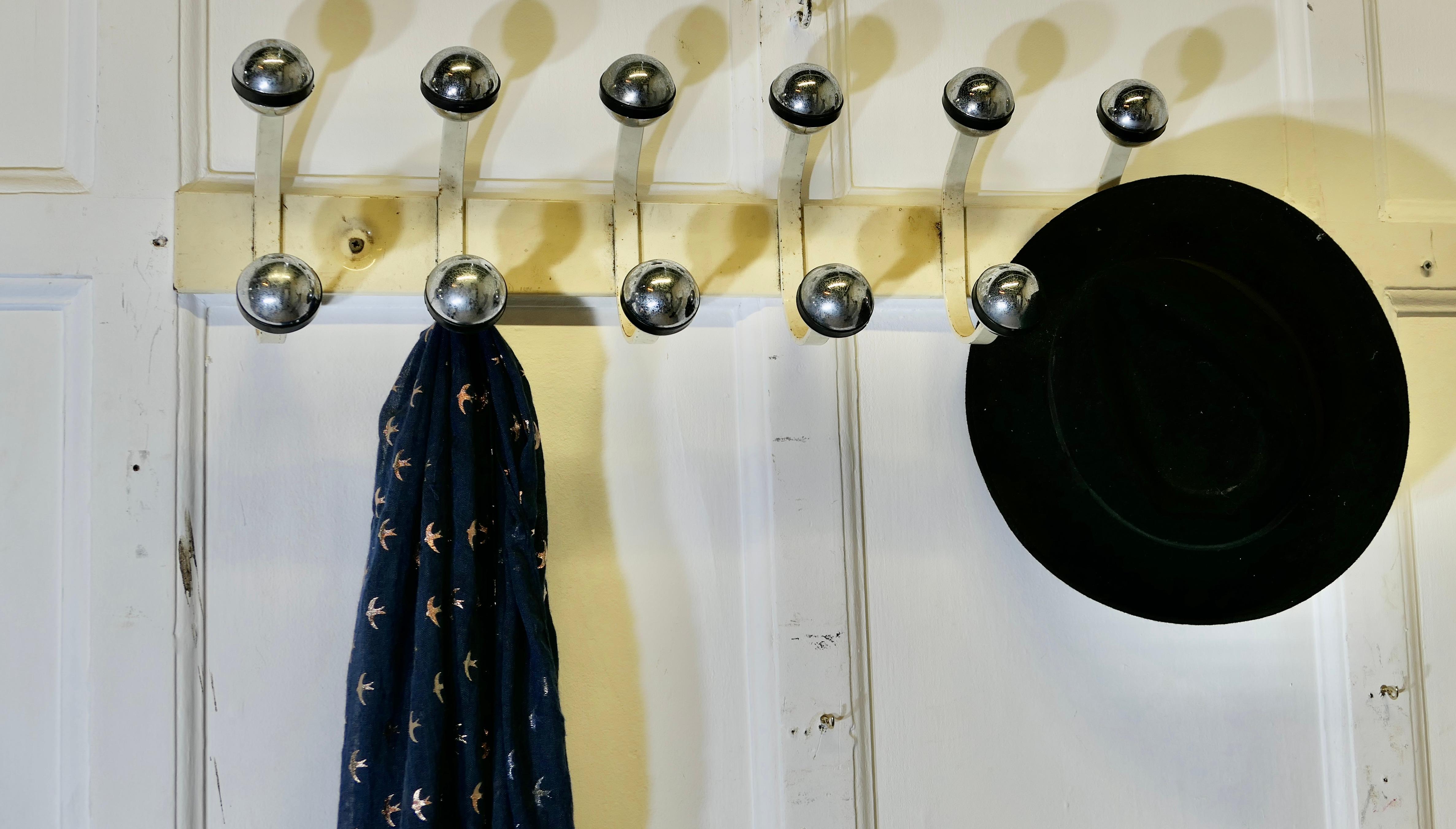 French Retro Style “Sputnik” Chrome Coat Rack, Hat and Coat Hooks 1