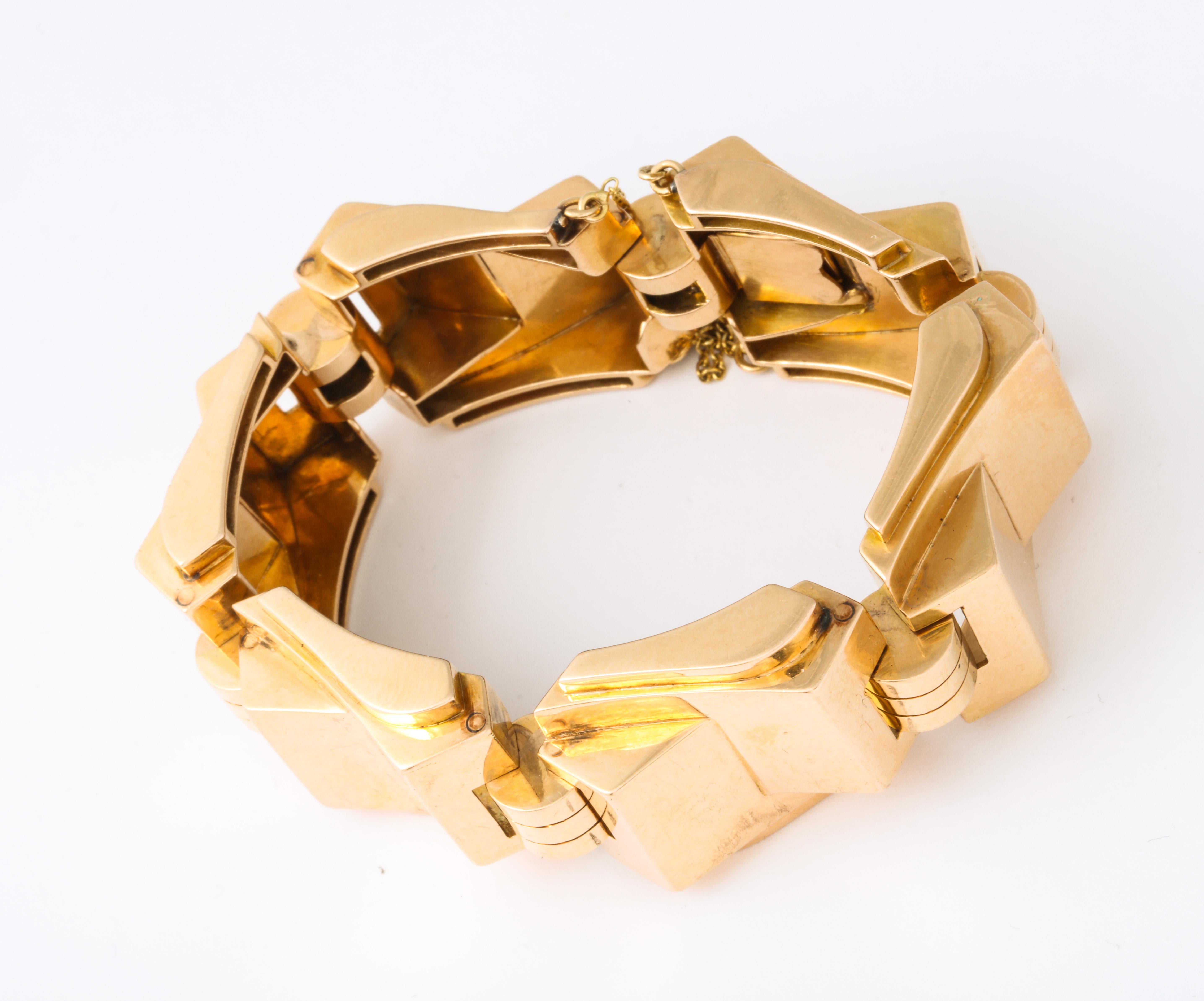 French Retro Tank Bracelet In Good Condition In New York, NY