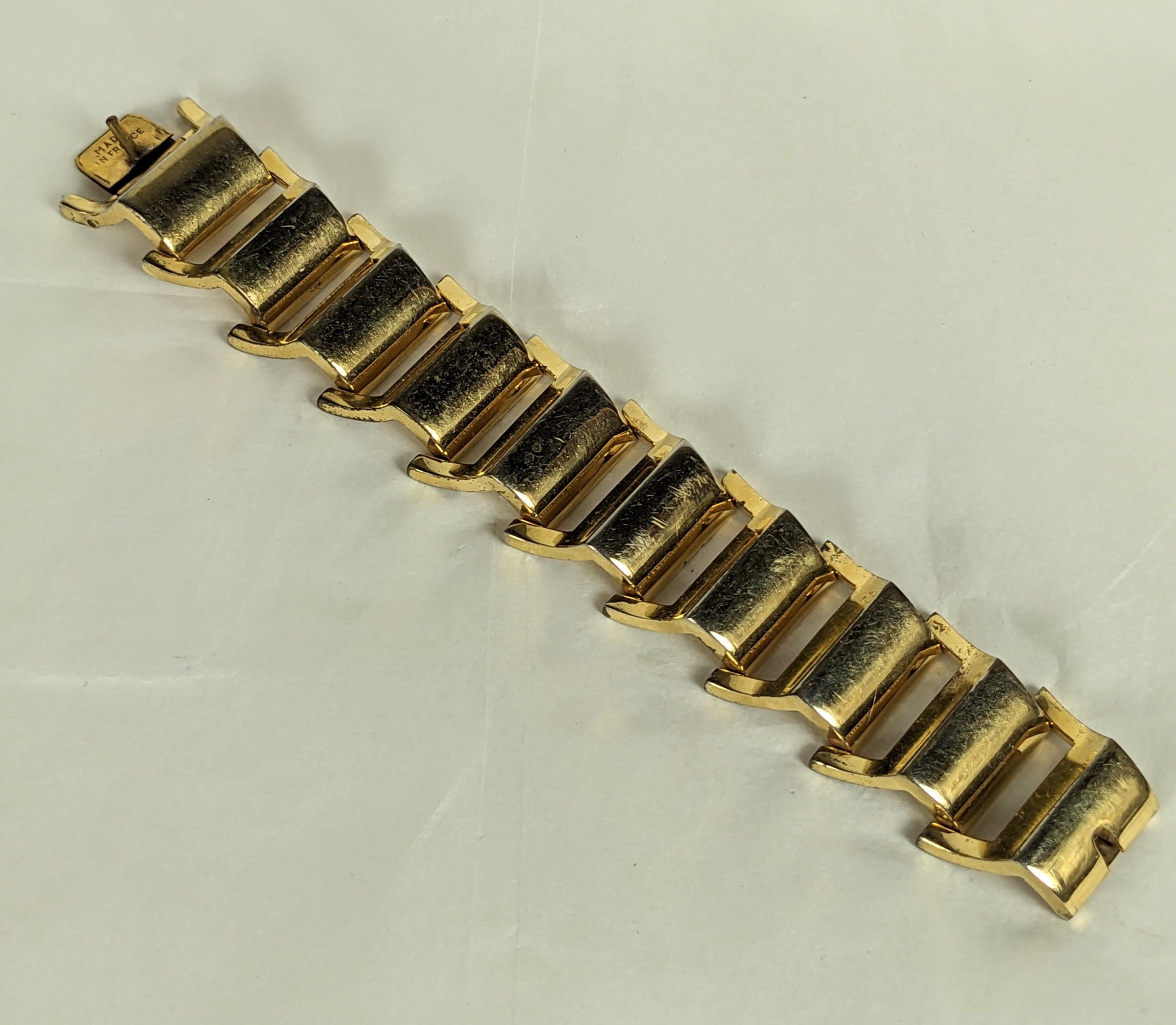 French Retro Tank Bracelet In Good Condition For Sale In New York, NY
