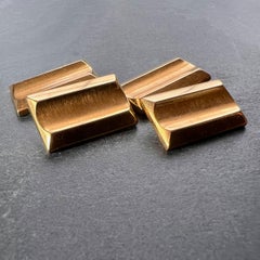 Gemelli da polso francesi stile carro armato retrò in oro giallo 18K