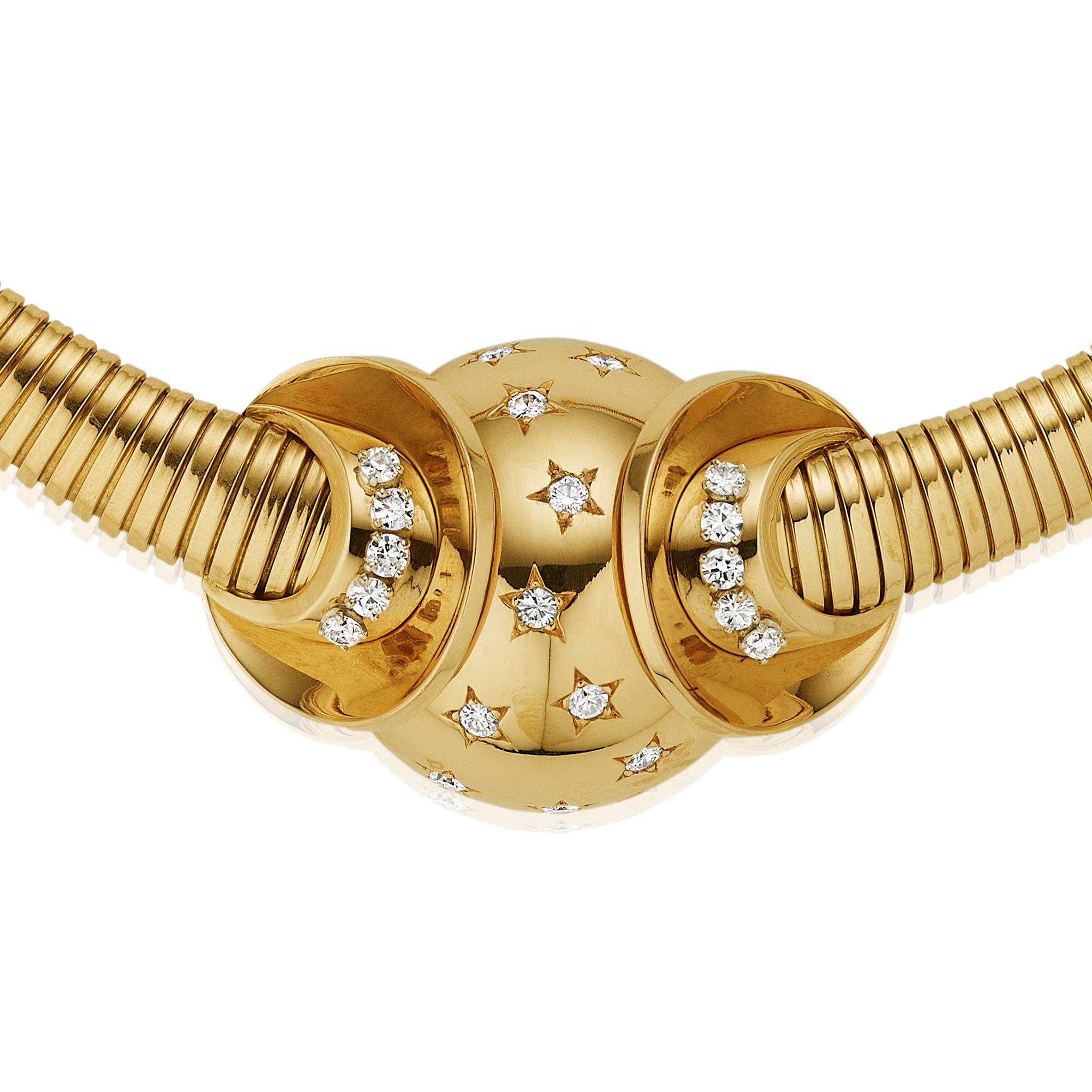 Taille ronde Collier Tubogas rétro français en vente