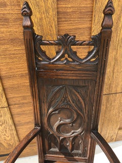 1850 Ladies Cacqetoire Gothic Ballgown Chair 19th Century French Cathedral