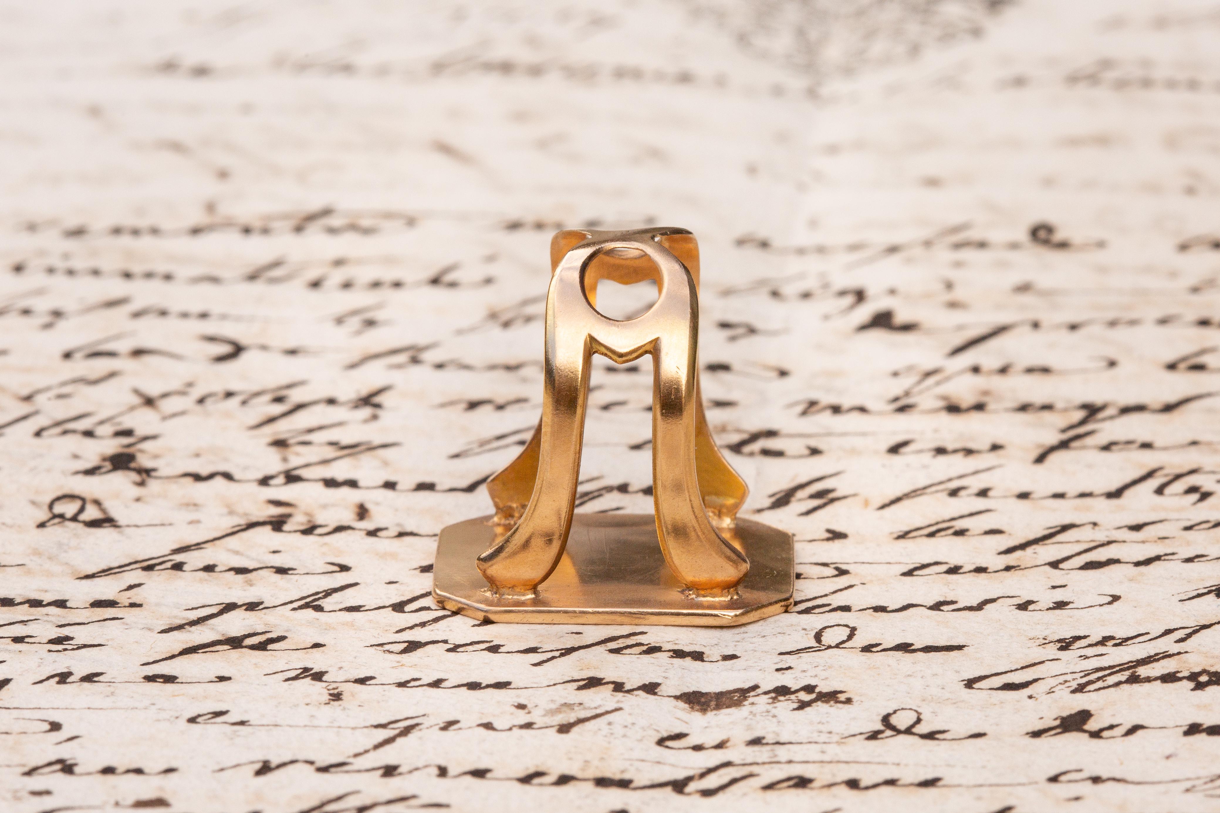 French Revolution Antique Gold Intaglio Signet Seal Ring First Empire Sceau 1