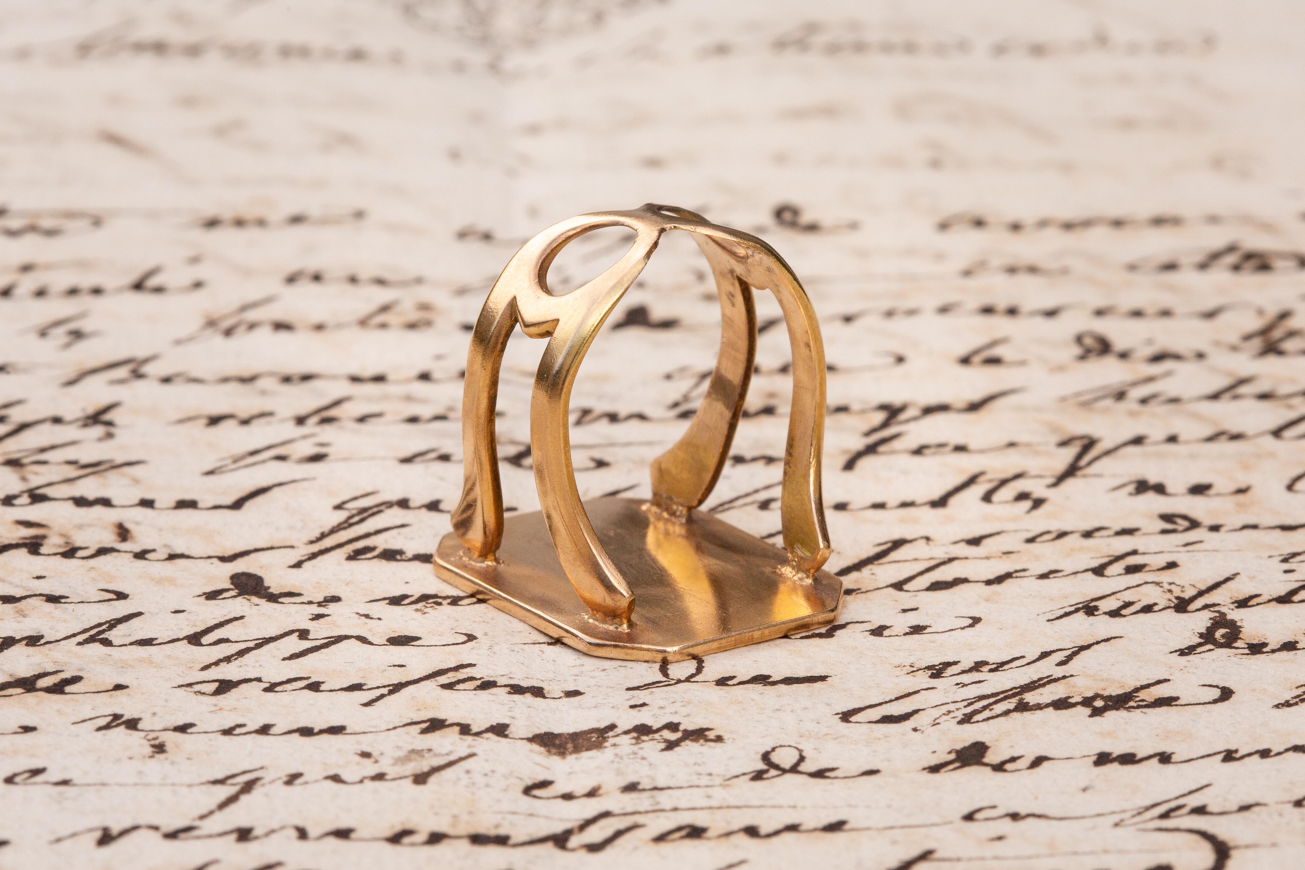French Revolution Antique Gold Intaglio Signet Seal Ring First Empire Sceau 2