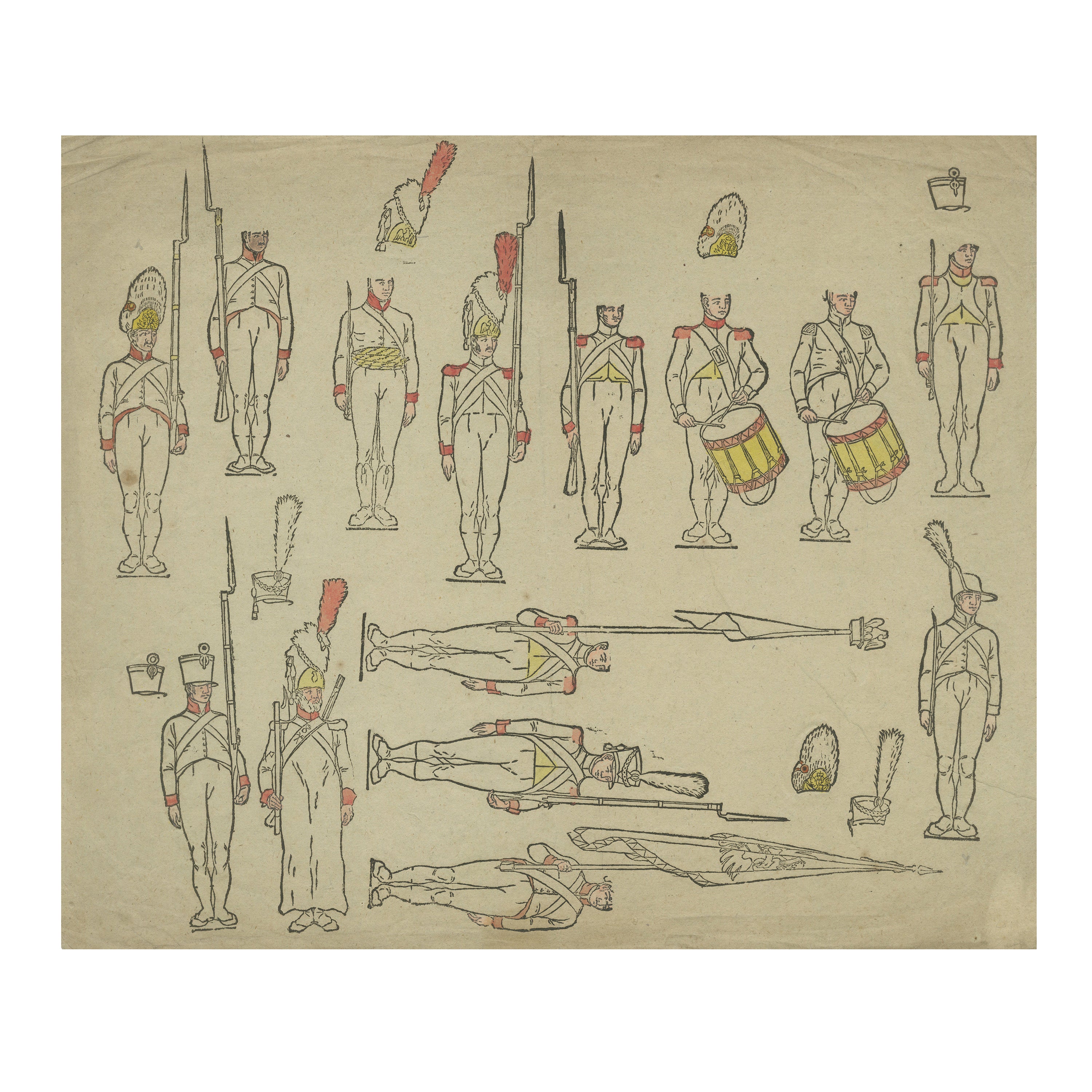 Fanteria rivoluzionaria francese - Uniformi, tamburini e stendardi, 1795 ca. in vendita