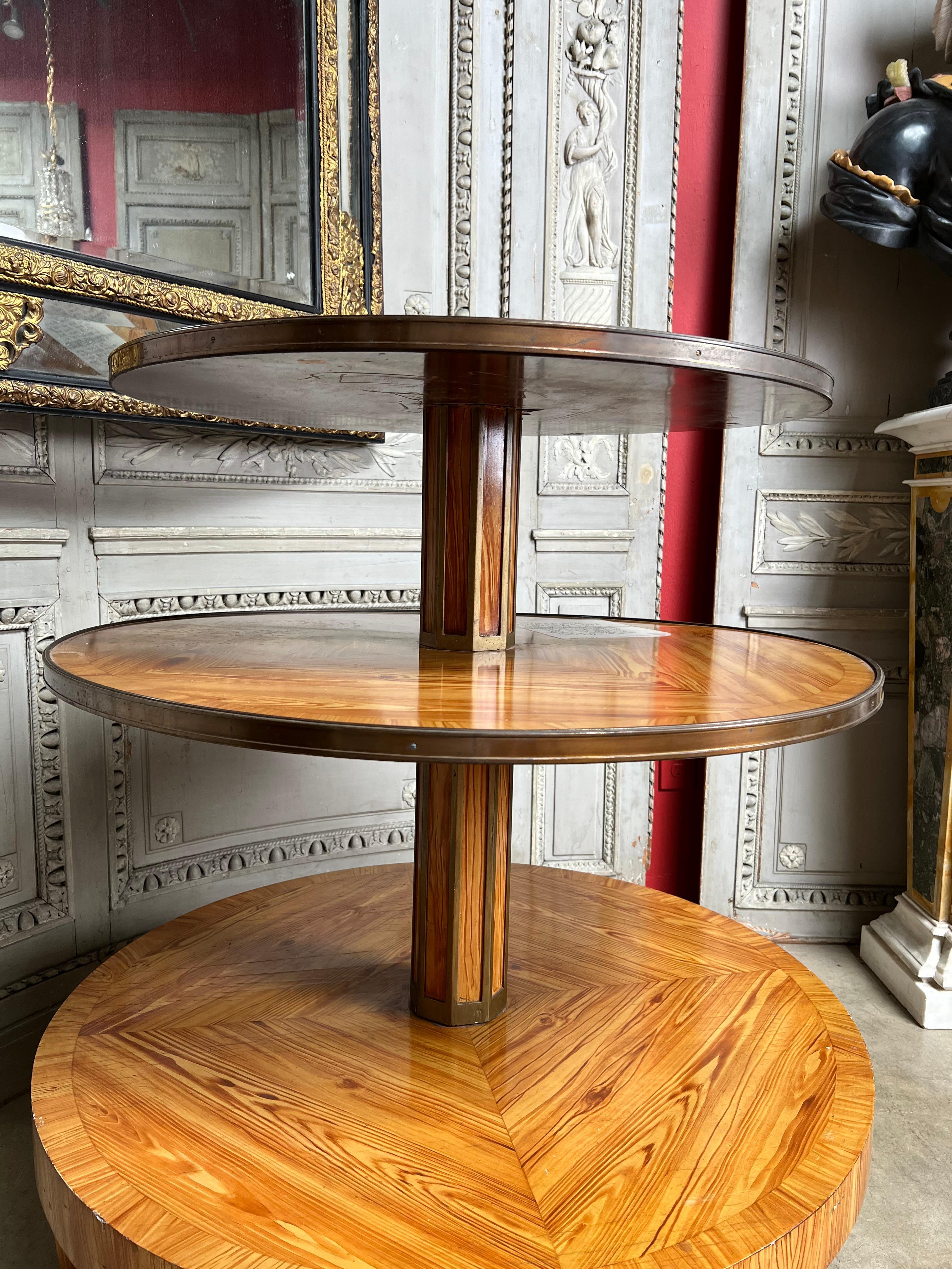 French Revolving Dumb Waiter with a Faux Bois Finish and Bronze Fittings For Sale 4