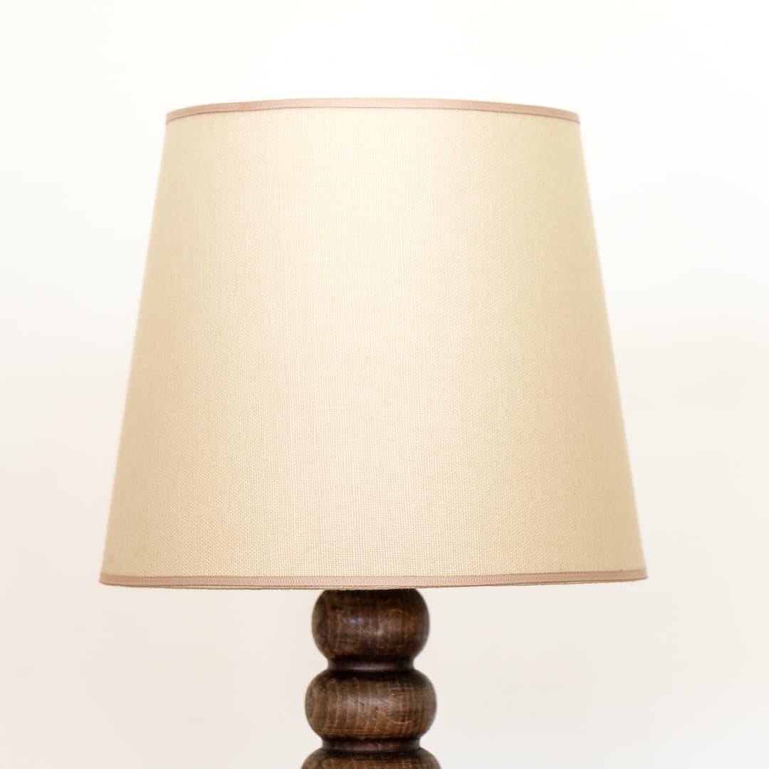 20th Century French Ribbed Wood Table Lamp