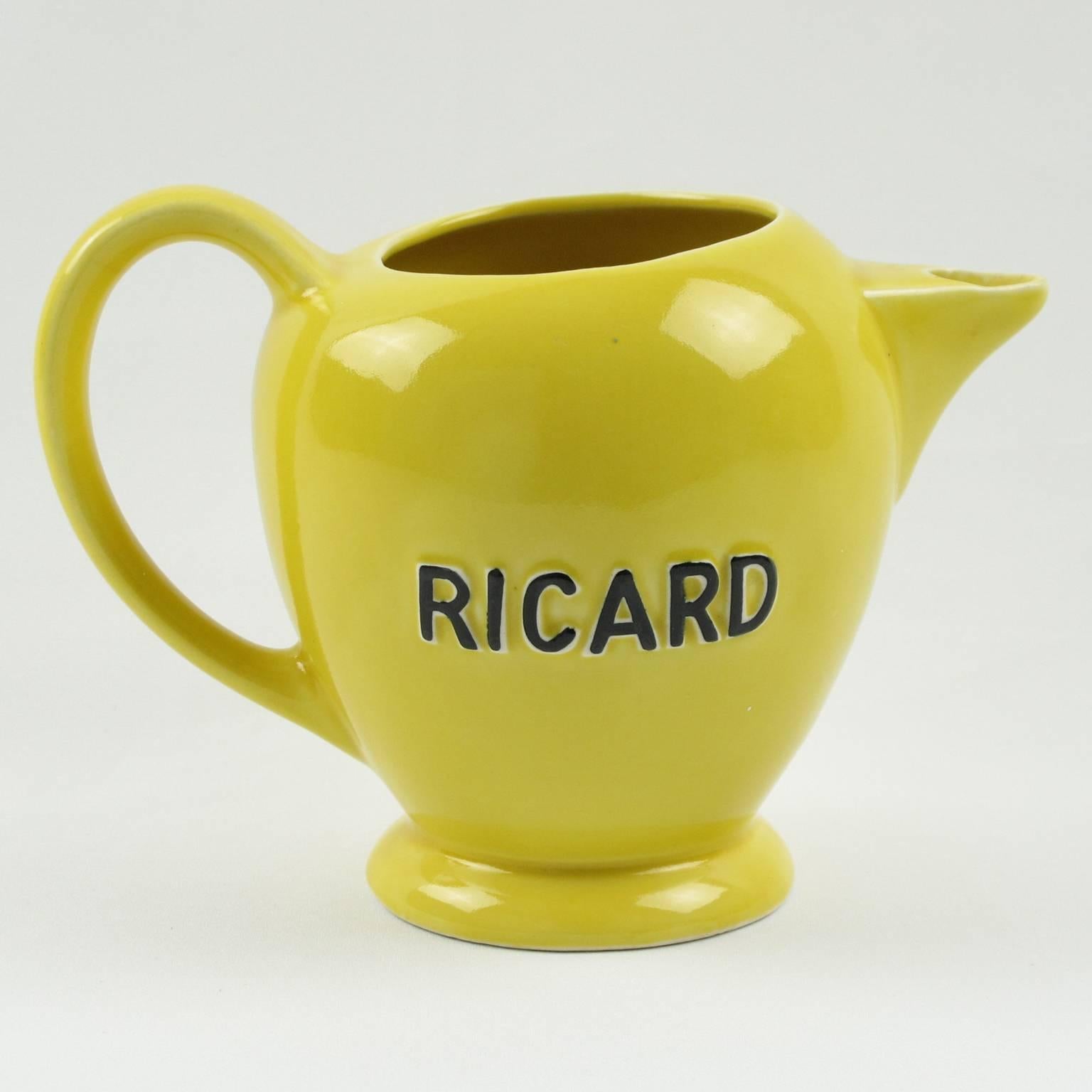 Französisch Ricard Midcentury Cafe Barware Wasserkrug oder Krug:: Satz von 4 (Moderne der Mitte des Jahrhunderts)