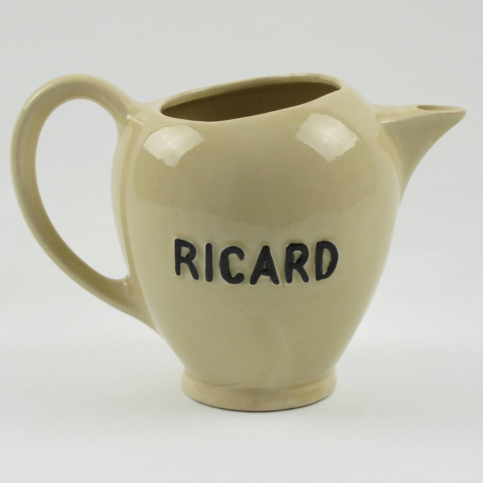 Französisch Ricard Midcentury Cafe Barware Wasserkrug oder Krug:: Satz von 4 im Zustand „Gut“ in Atlanta, GA
