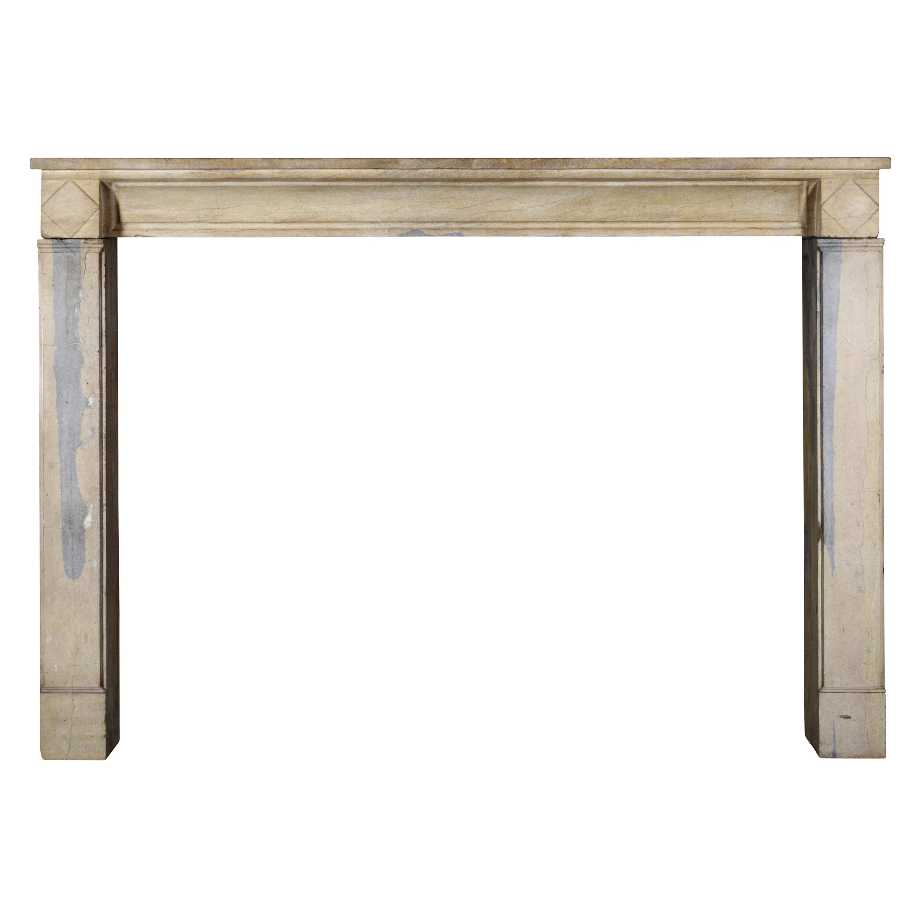 French Rich Bi-Color Vintage Fireplace Surround For Sale