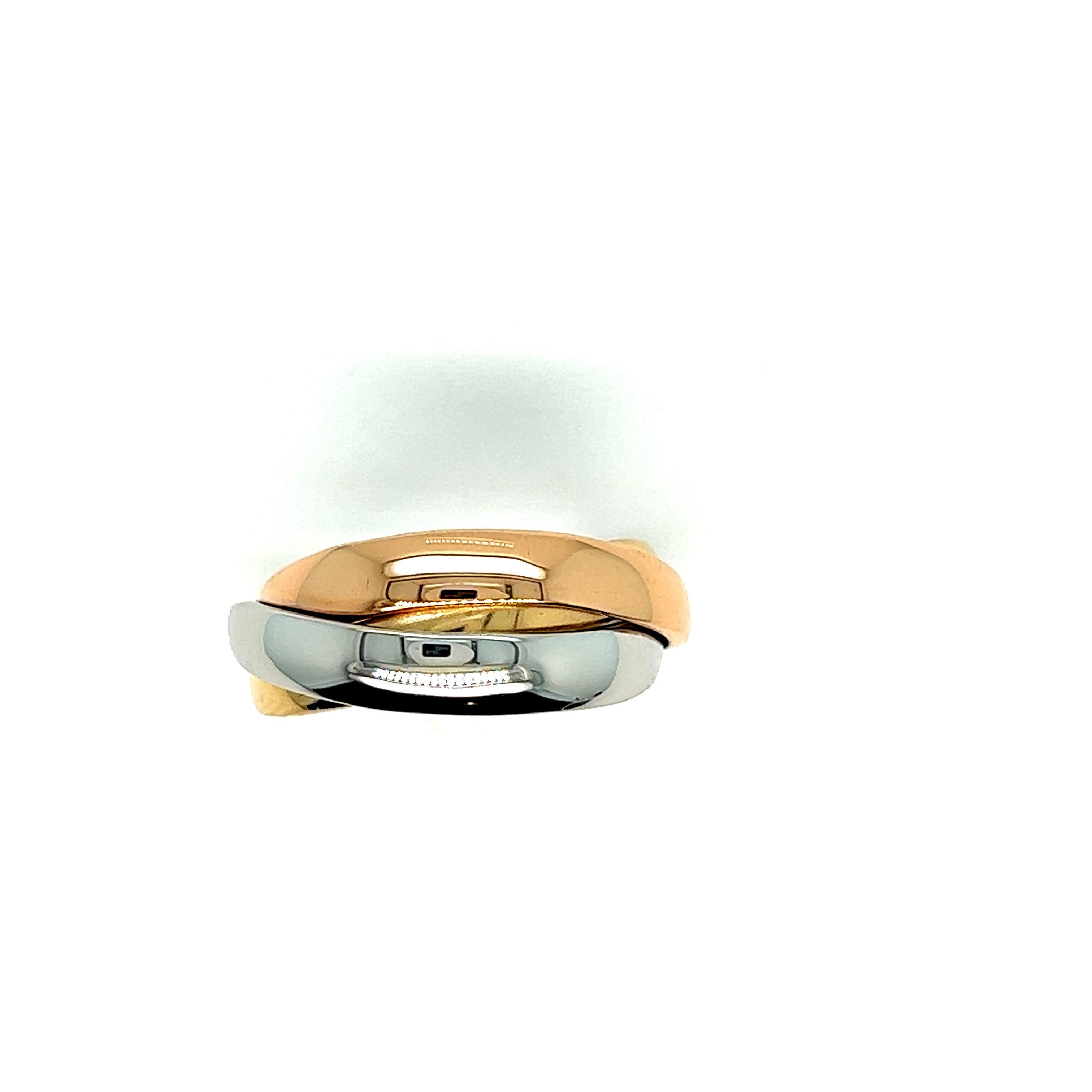 French Ring Yellow Gold Pink Gold White Gold 18 Karat For Sale 7