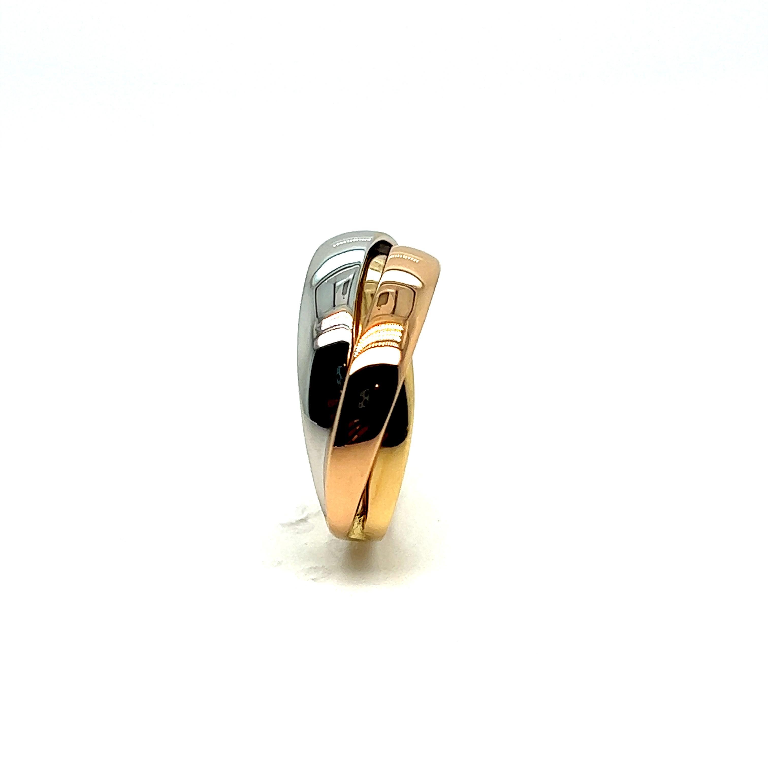 French Ring Yellow Gold Pink Gold White Gold 18 Karat In New Condition For Sale In Vannes, FR