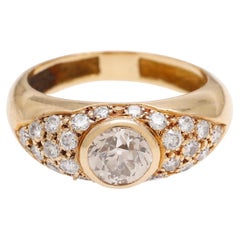 French Ring Diamond Old European Cut 1 05 Carats Yellow Gold 18 Karatt