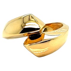 French Ring Embracing the Finger "You and Me" Yellow Gold 18 Karat