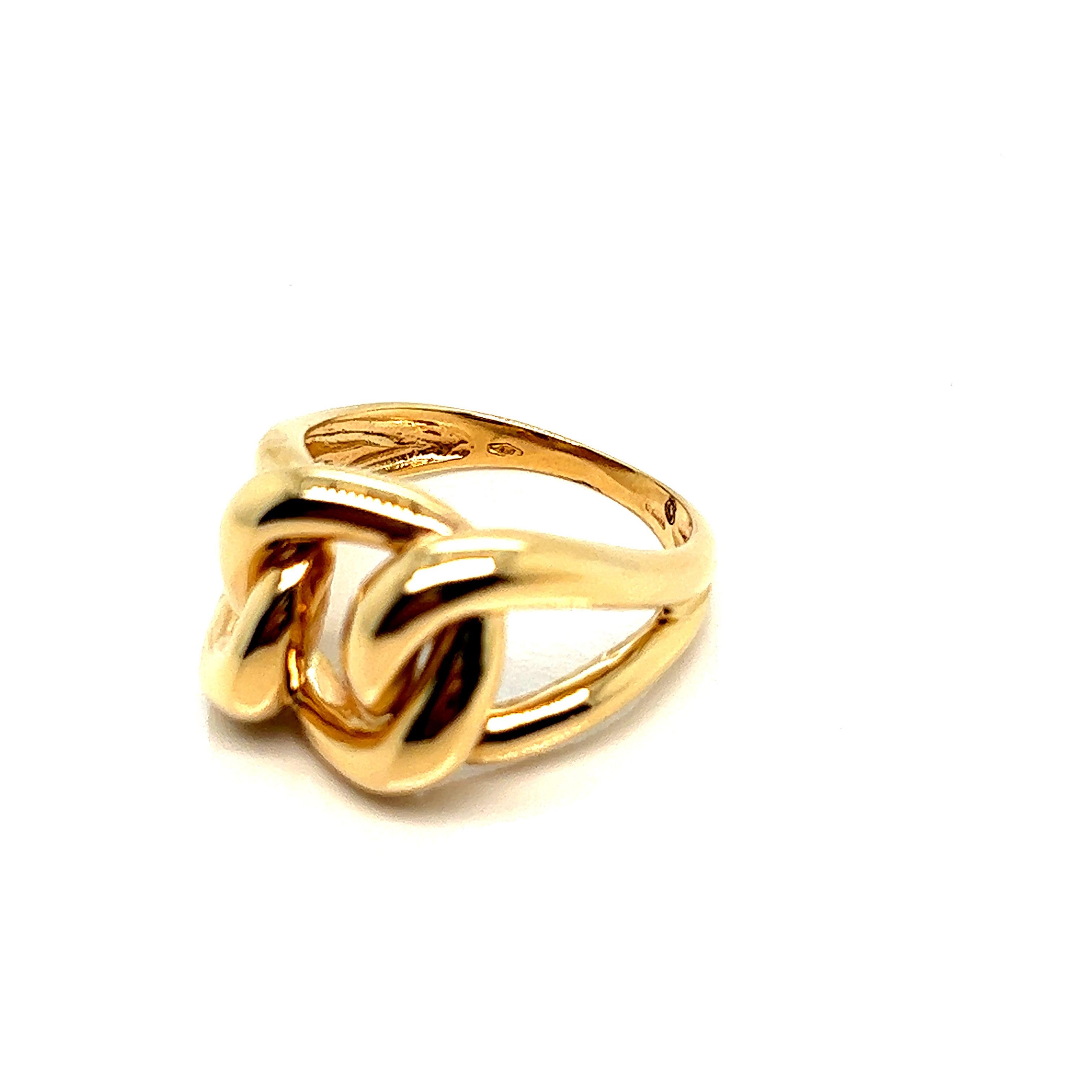 French Ring Large Link Yellow Gold  In New Condition For Sale In Vannes, FR