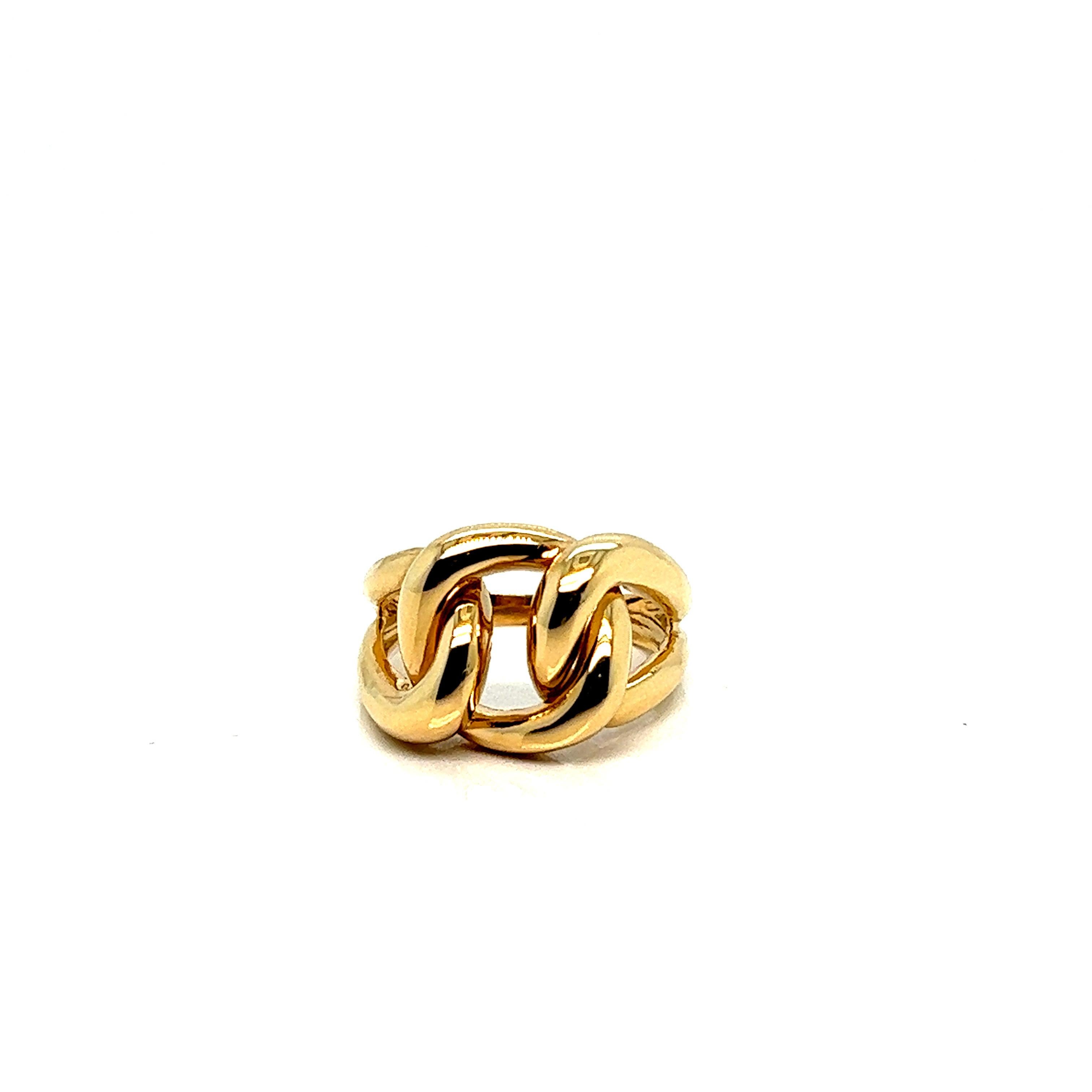French Ring Large Link Yellow Gold  For Sale 3